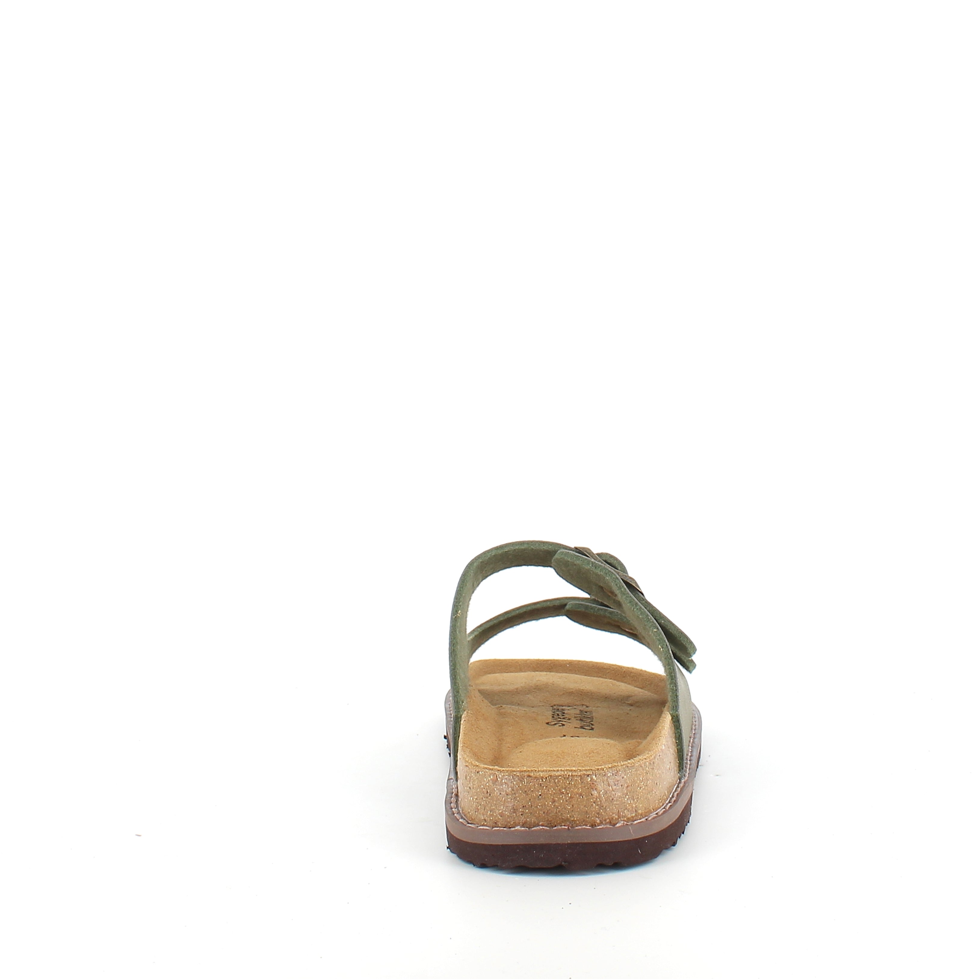 Slip-on biosandal i kakigrön – komfort & stöd med ett lugnt uttryck
