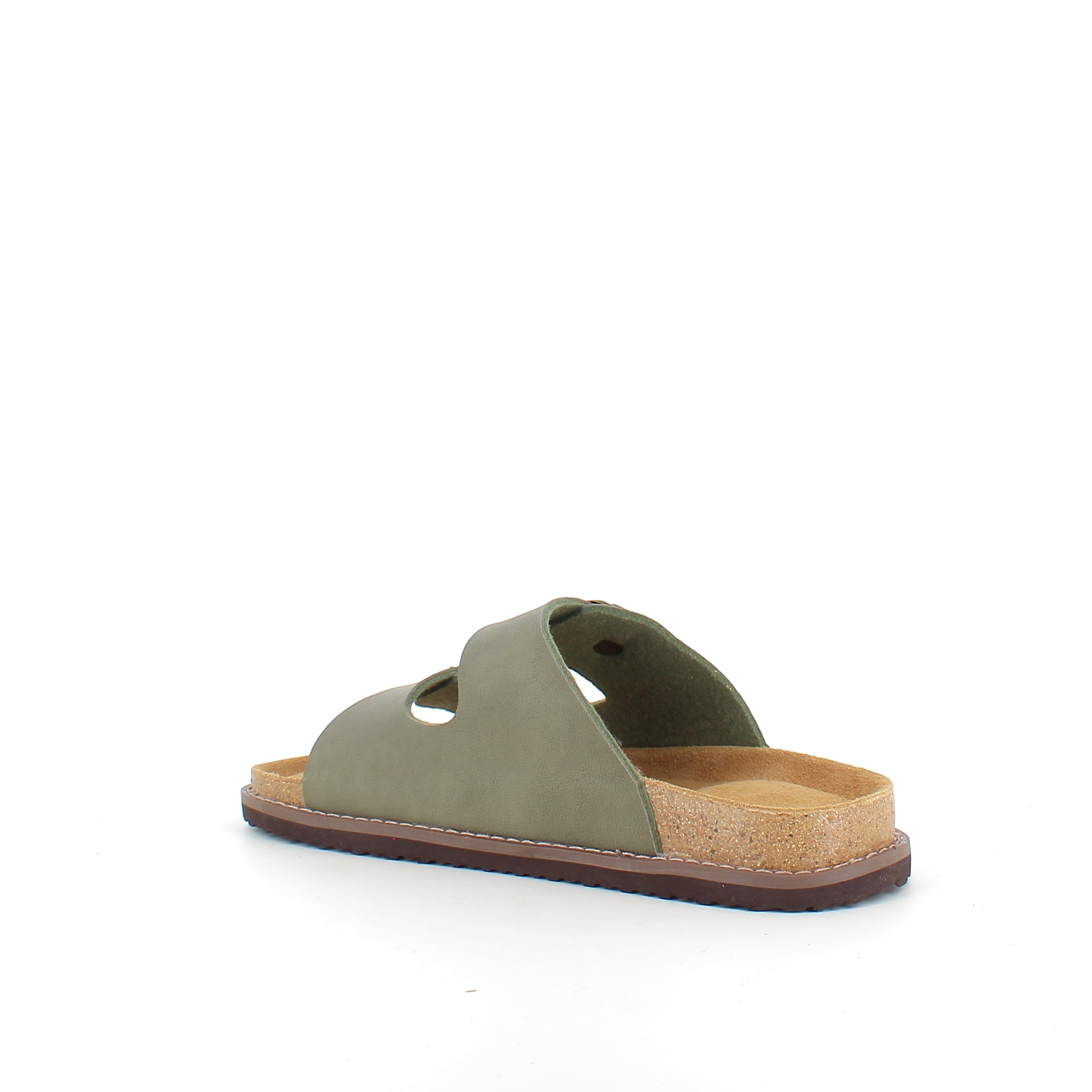 Slip-on biosandal i kakigrön – komfort & stöd med ett lugnt uttryck