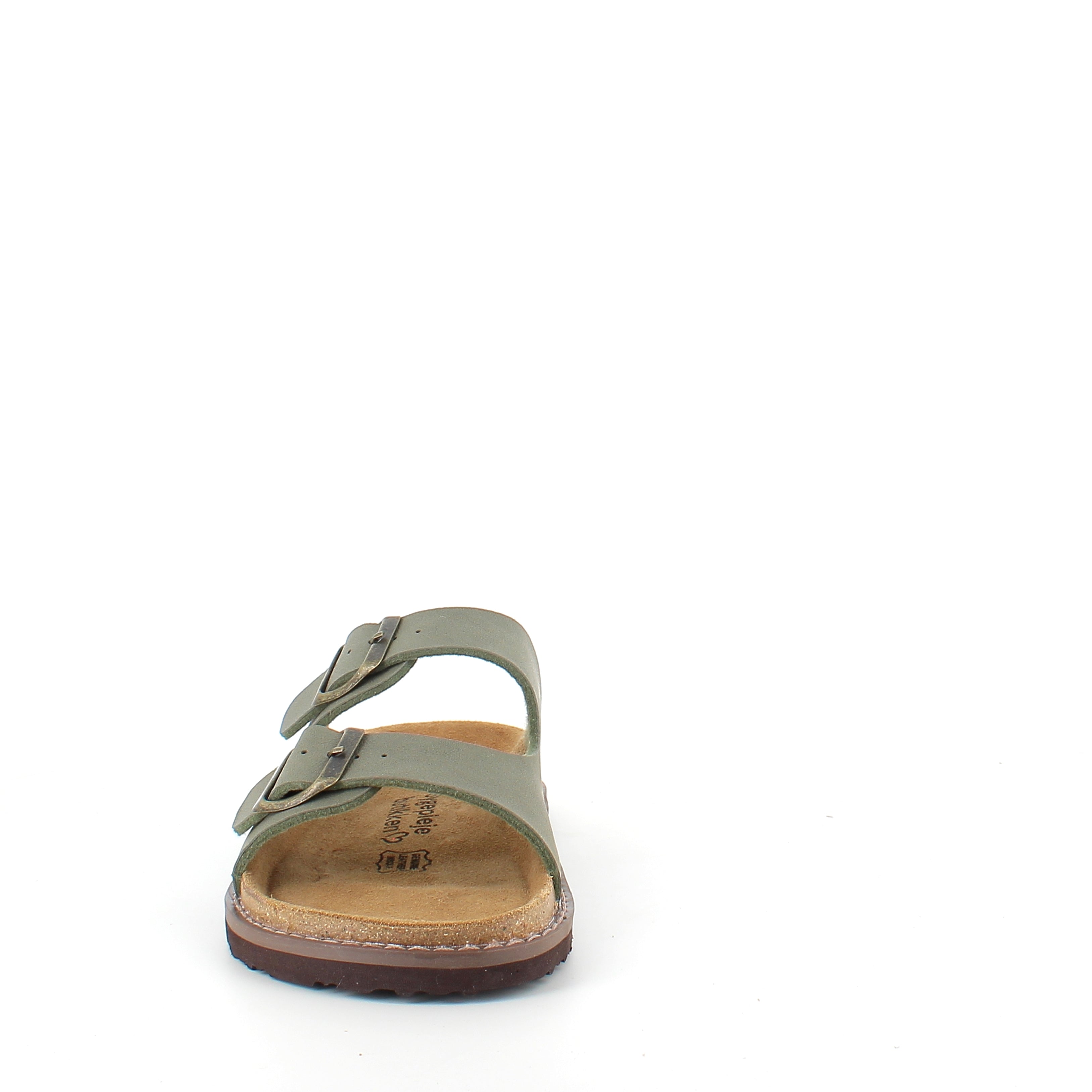 Slip-on biosandal i kakigrön – komfort & stöd med ett lugnt uttryck