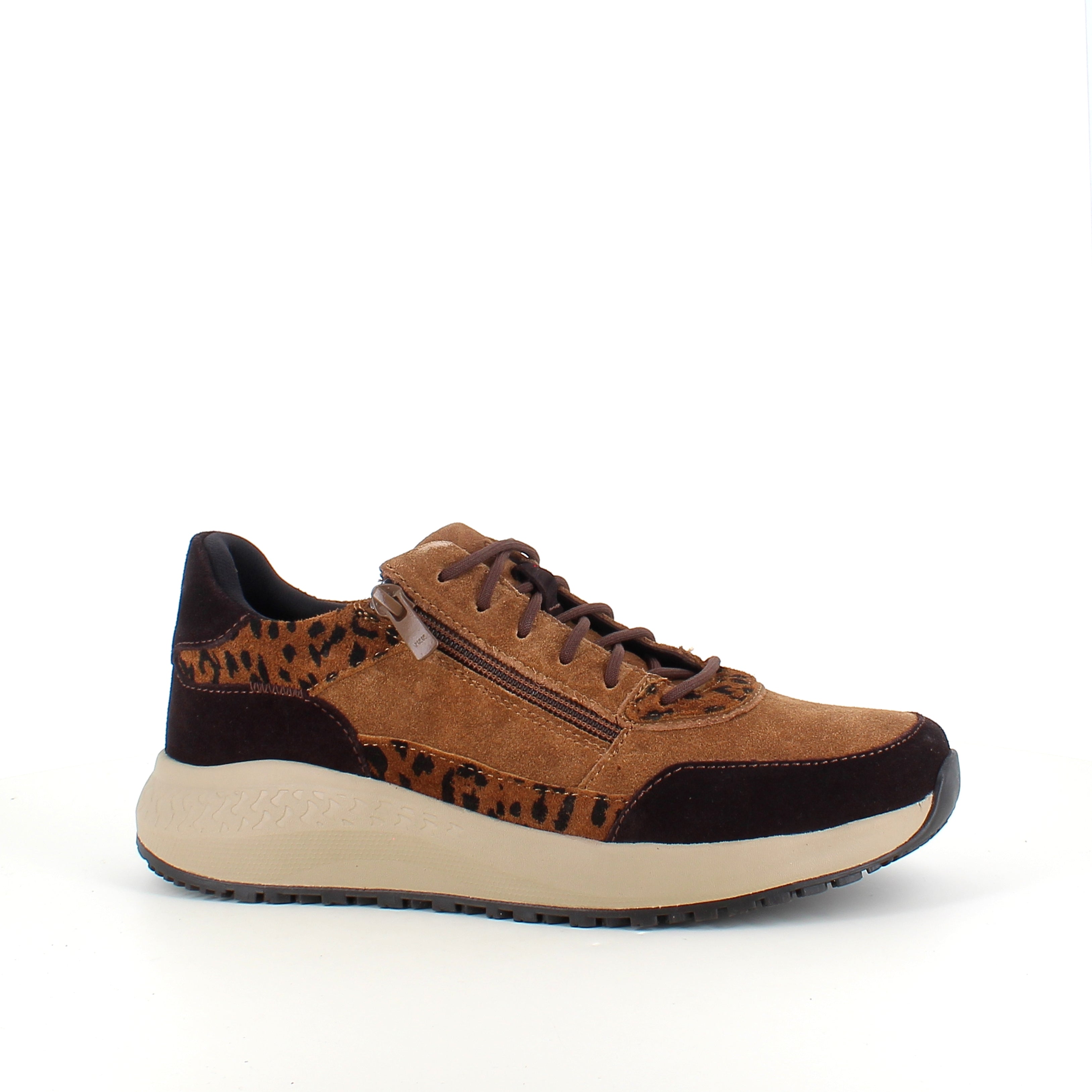 Green Comfort Zigga sneaker i leopard