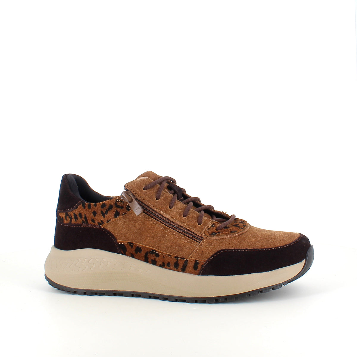 Green Comfort Zigga sneaker i leopard