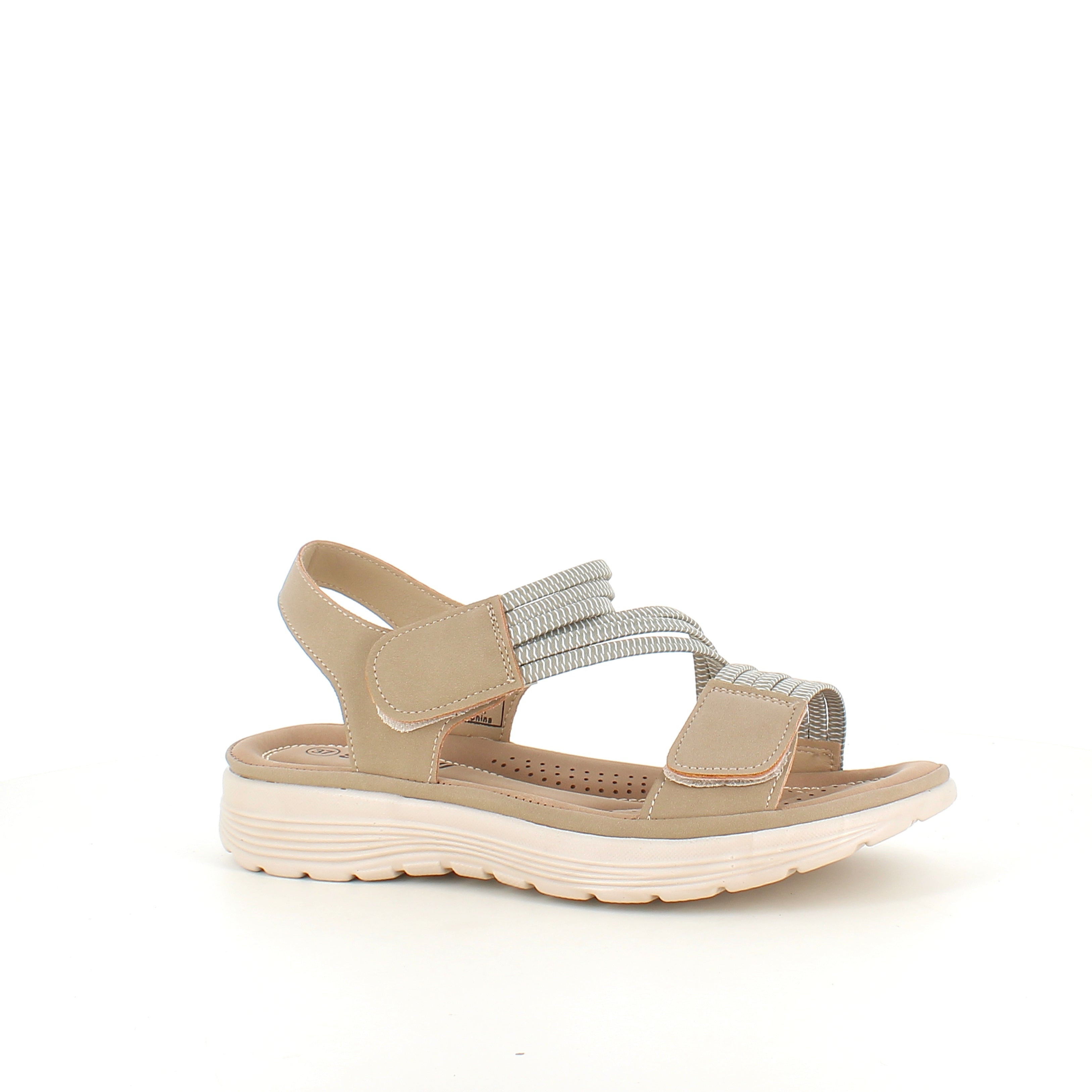 Grön komfortsandal med elastiska remmar – lätt och stödjande