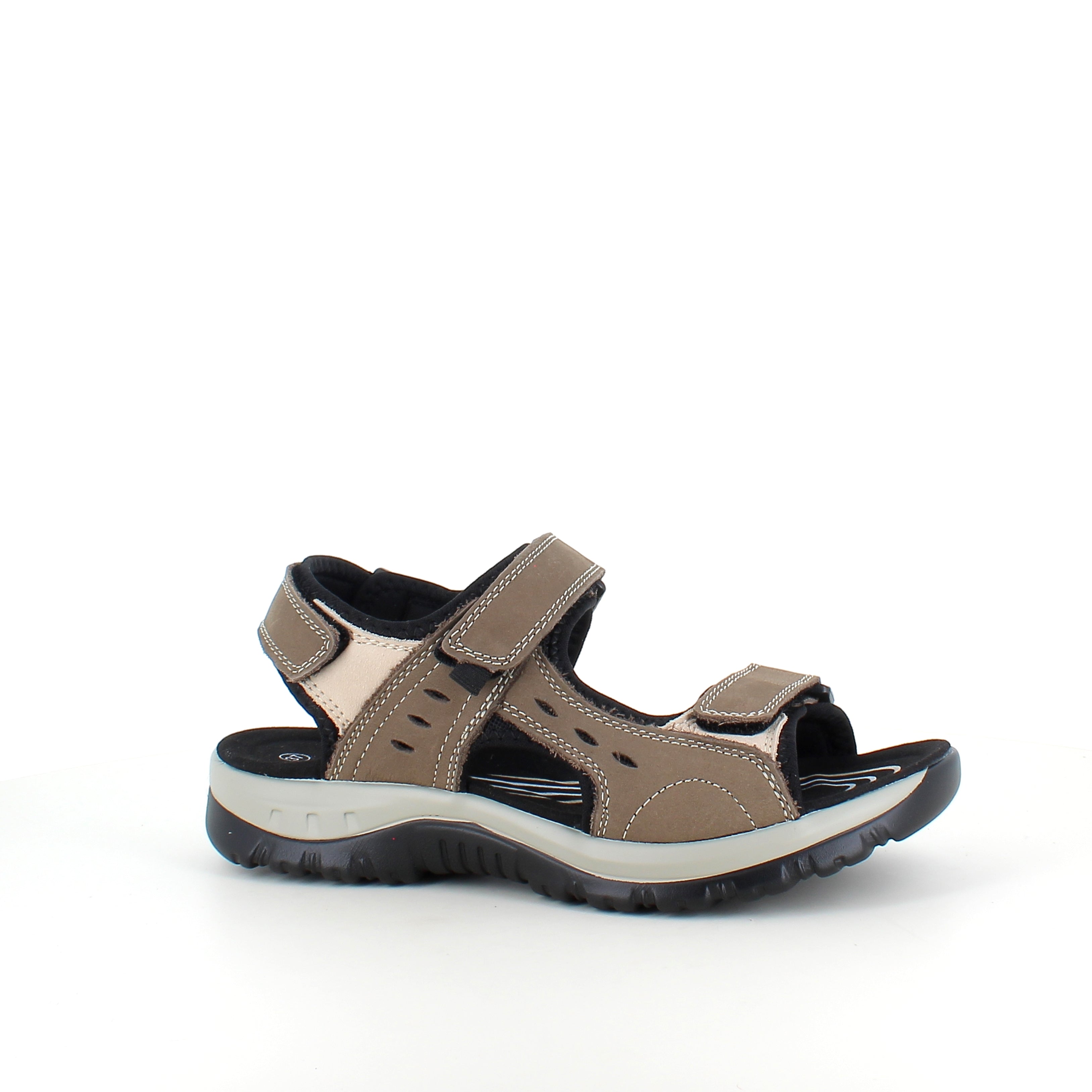 Robust sandal med justerbar passform i brun