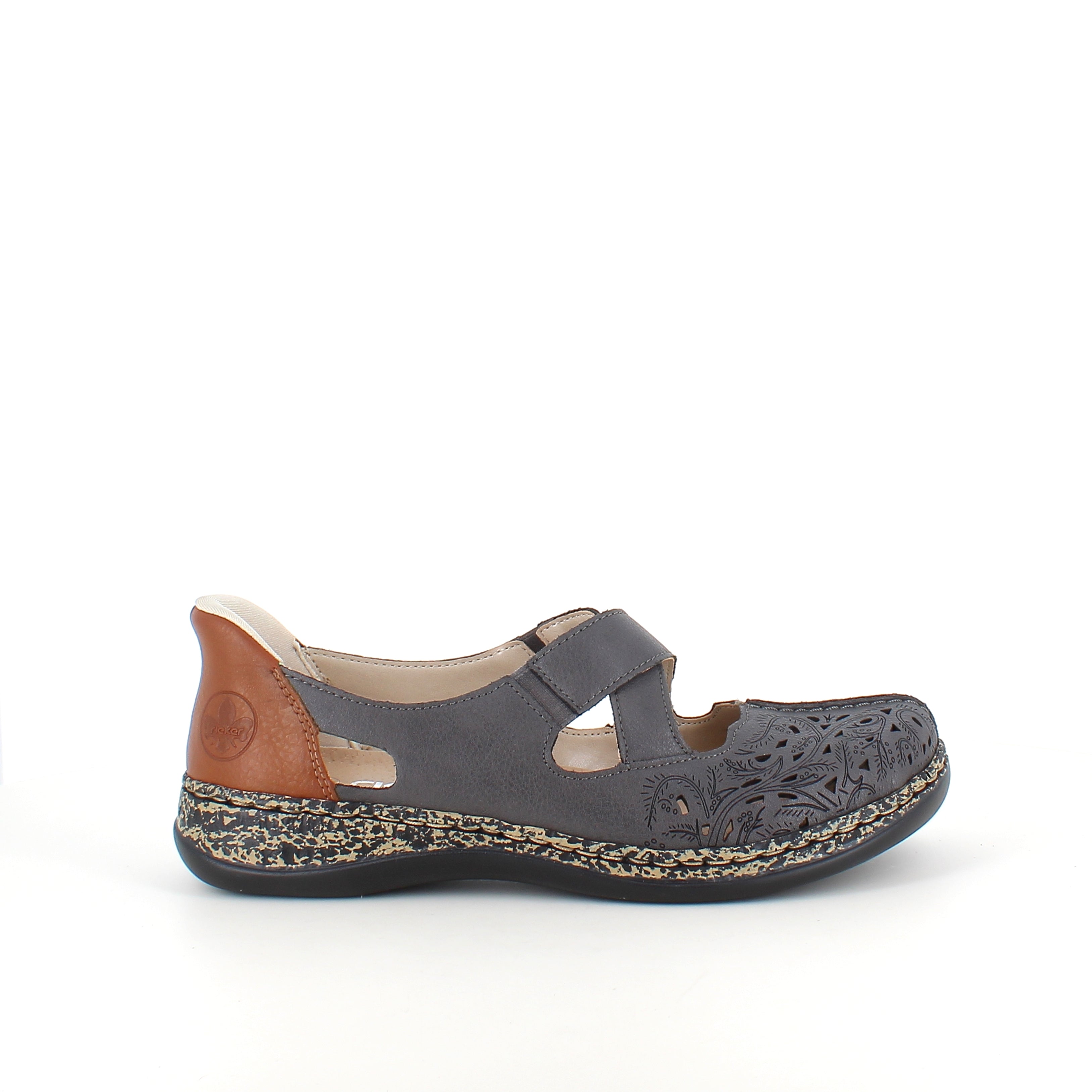 Rieker Ready 2 Go sko – grå damsneaker som är lätt att kliva i