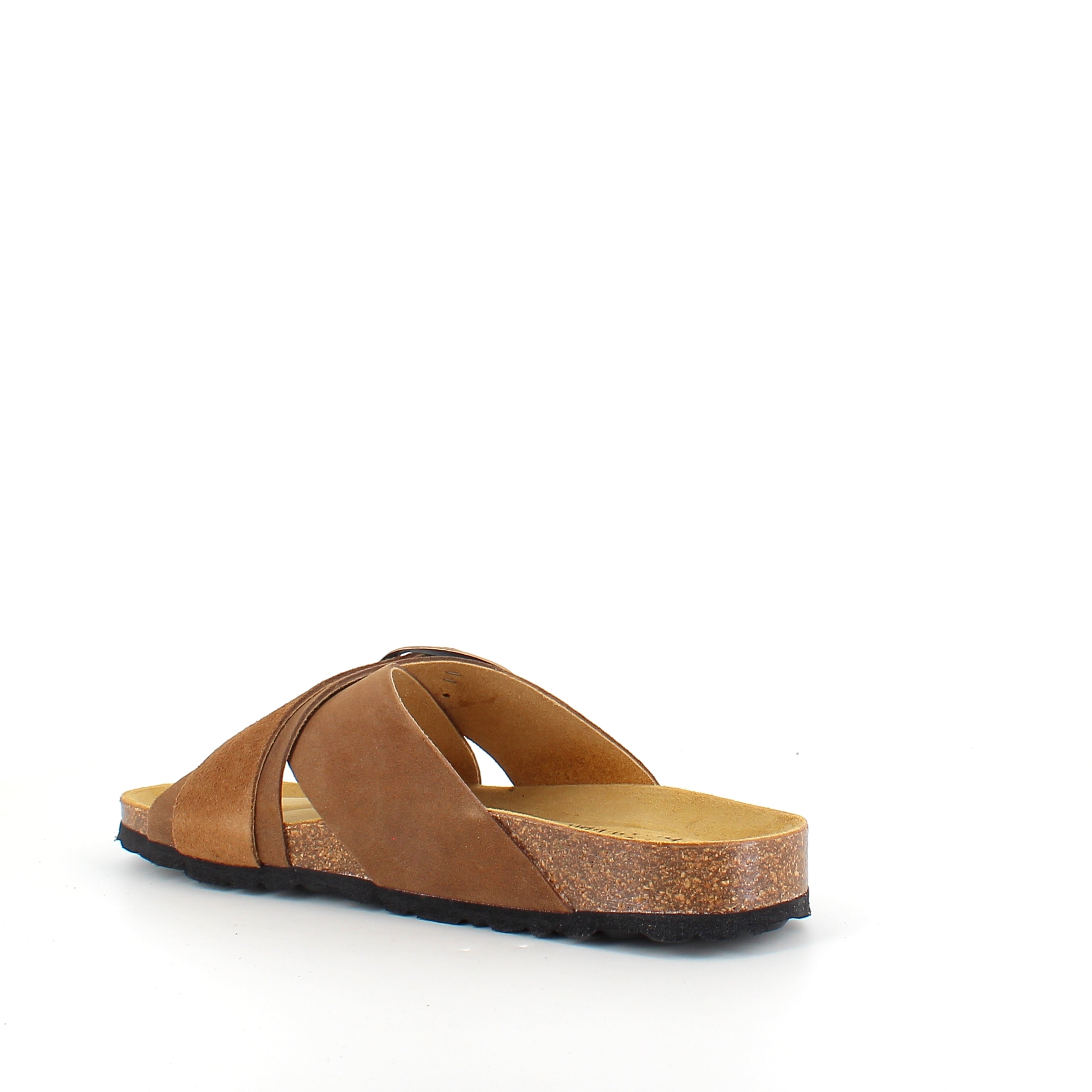 Brun slip-on sandal med dubbel rem – komfortsandal med stöd | SSKbutiken.se