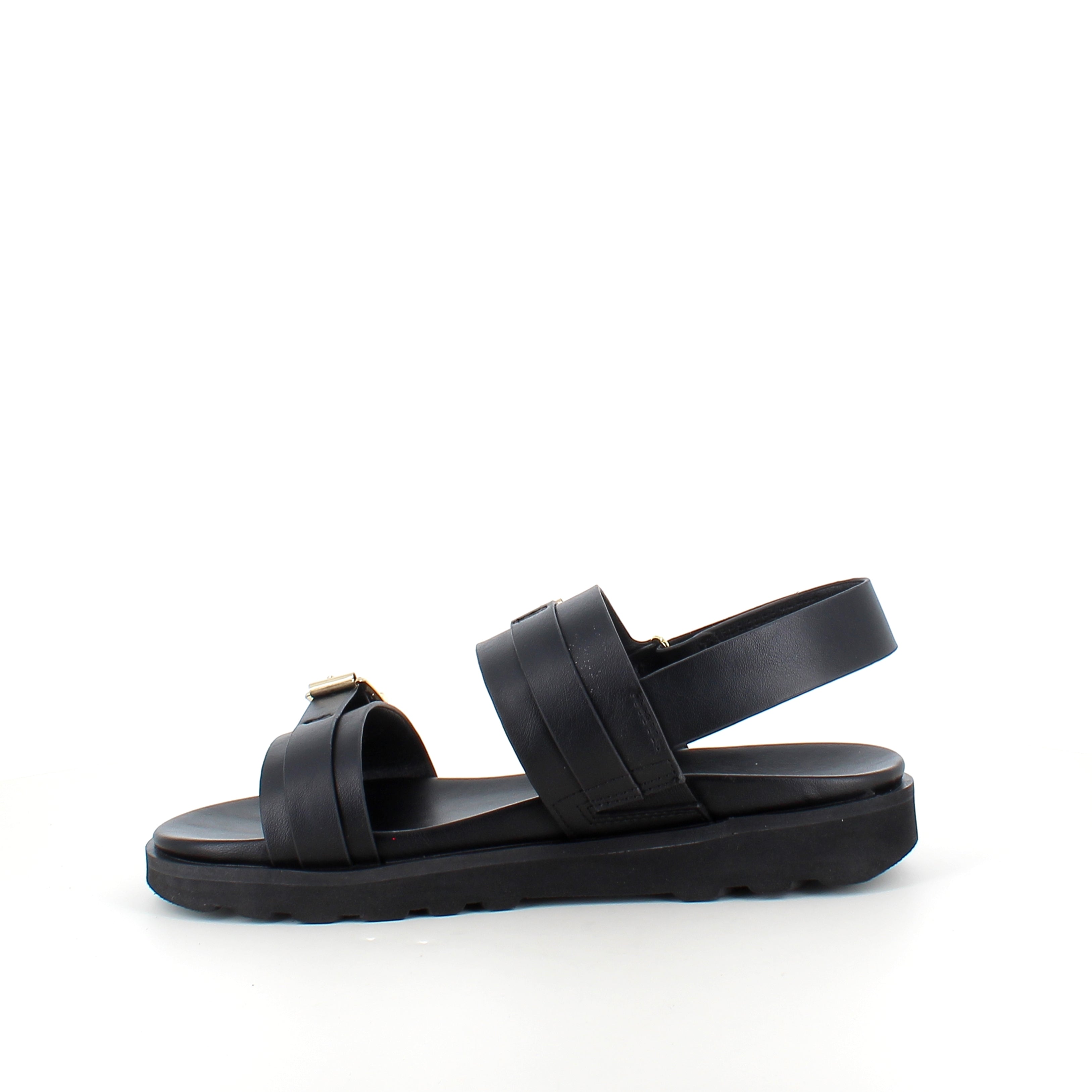 Svart sandal med spännen & hälrem – klassisk modell med justerbar passform