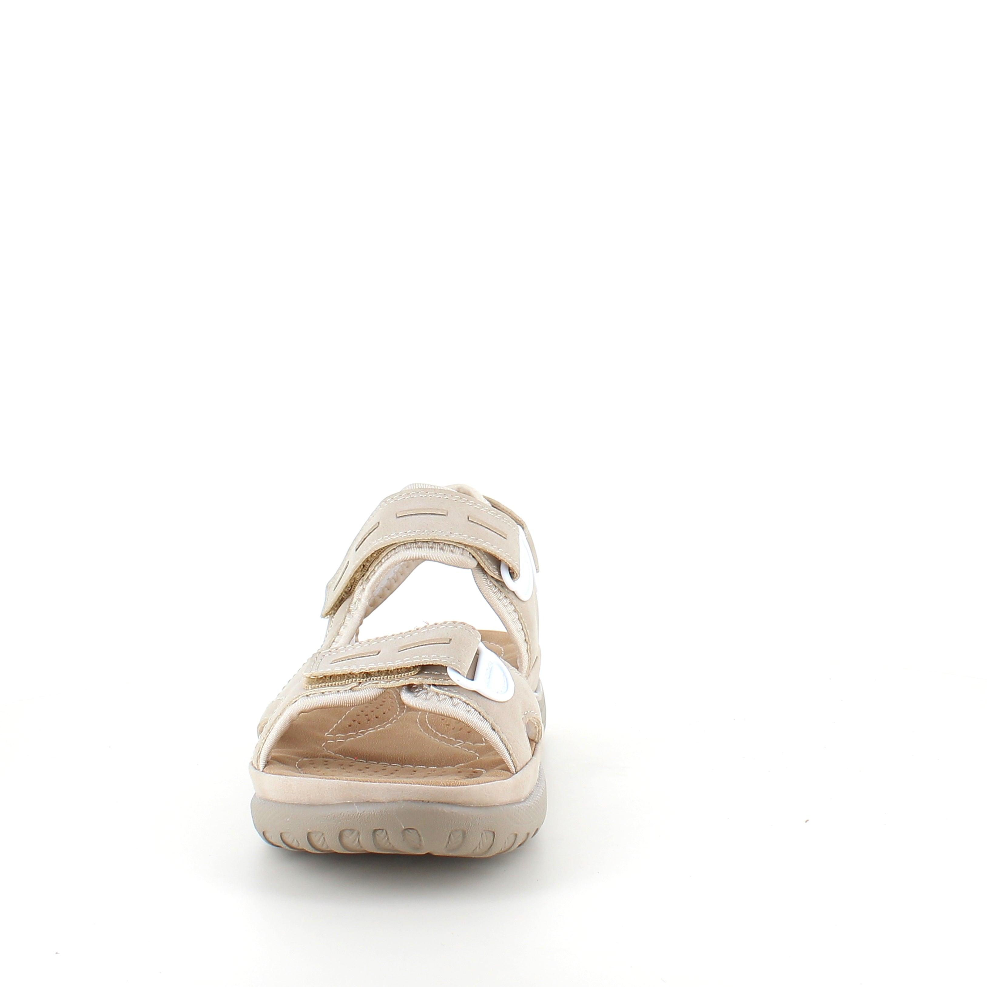 Beige Rieker damsandal – justerbar komfort med mjuk sula & hålfotsstöd