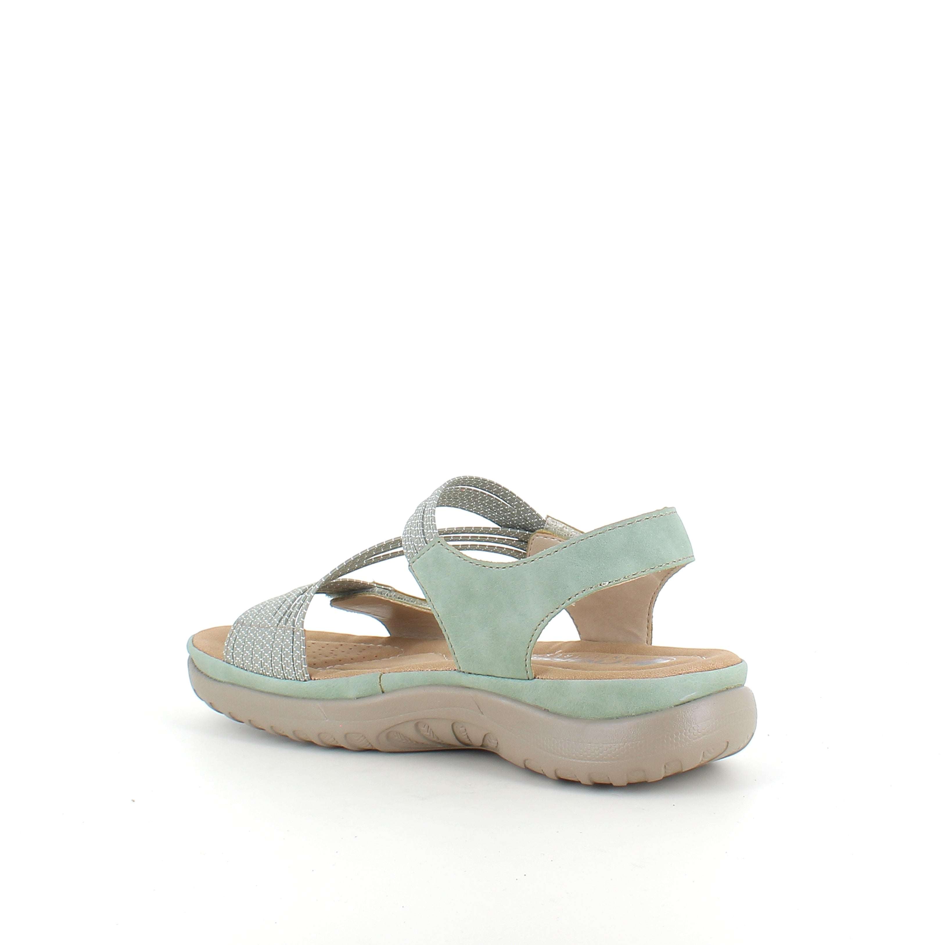 Rieker sandal i gron till dam – latt komfort med mjuk innersula & flexibla remmar