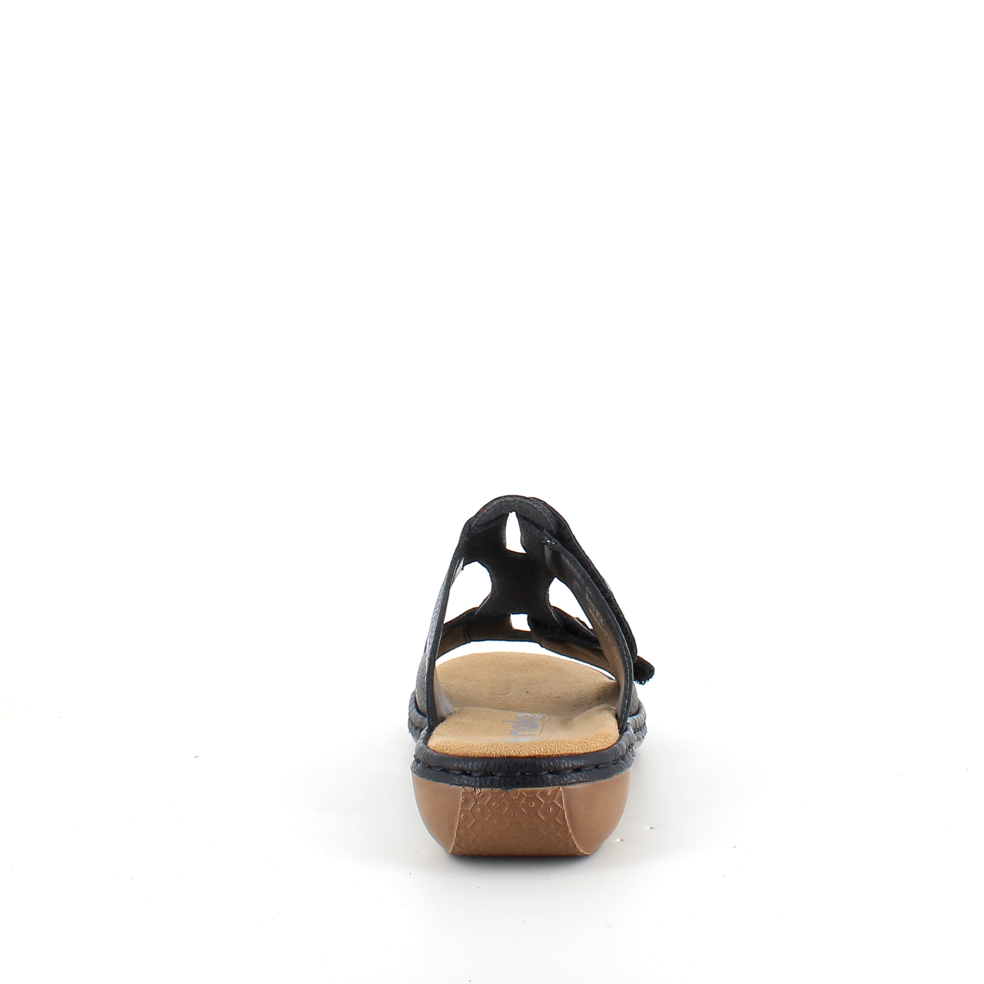 Rieker sandal i svart för dam – elegant slip-on med mjuk Antistress-komfort