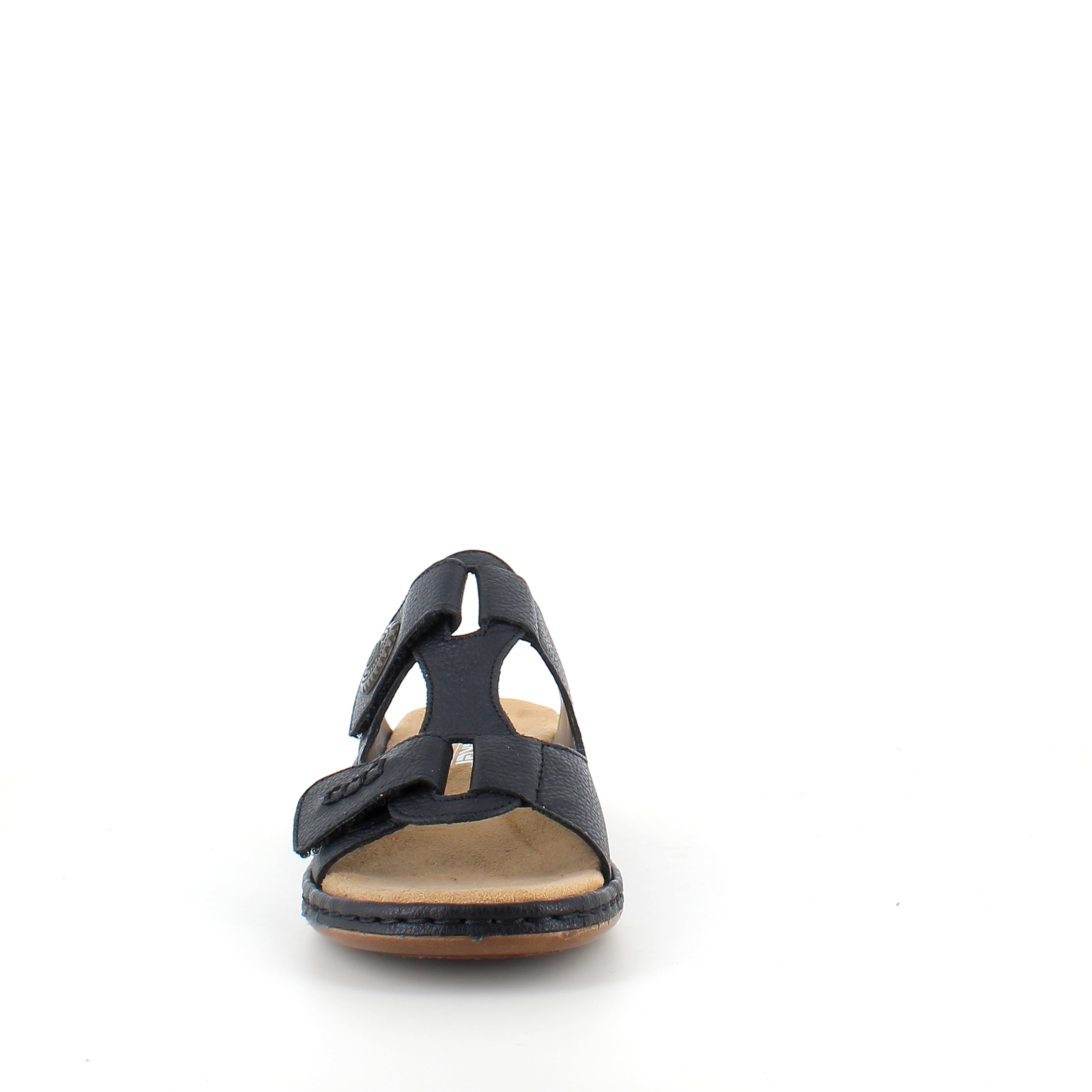 Rieker damsandal svart – elegant slip-on med mjuk Antistresskomfort