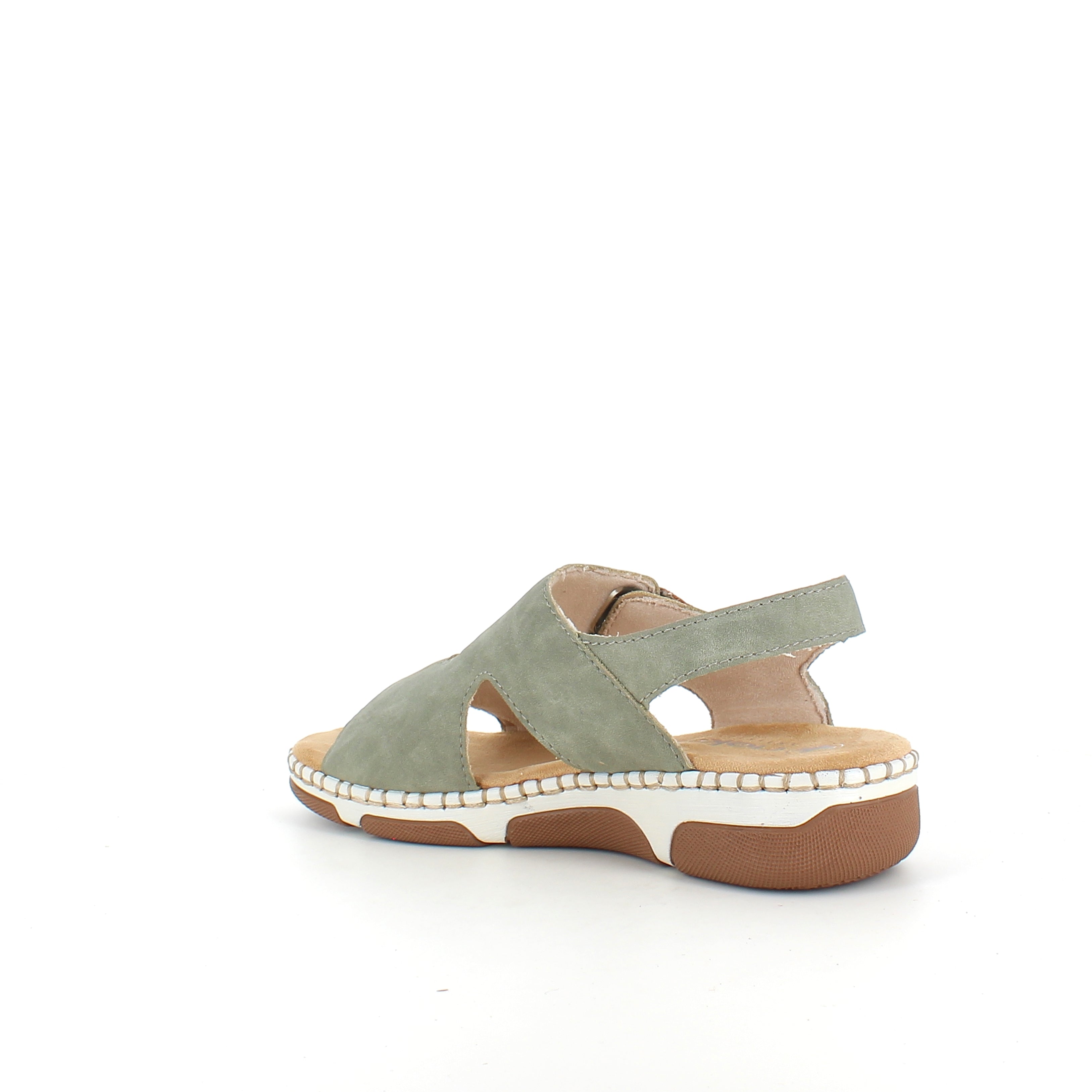 Rieker damsandal i grön – extra rymlig komfort & stötdämpning