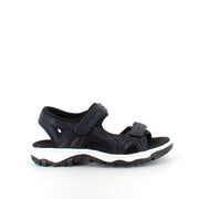 Rieker sandal i svart – stötdämpande sandal med kardborre