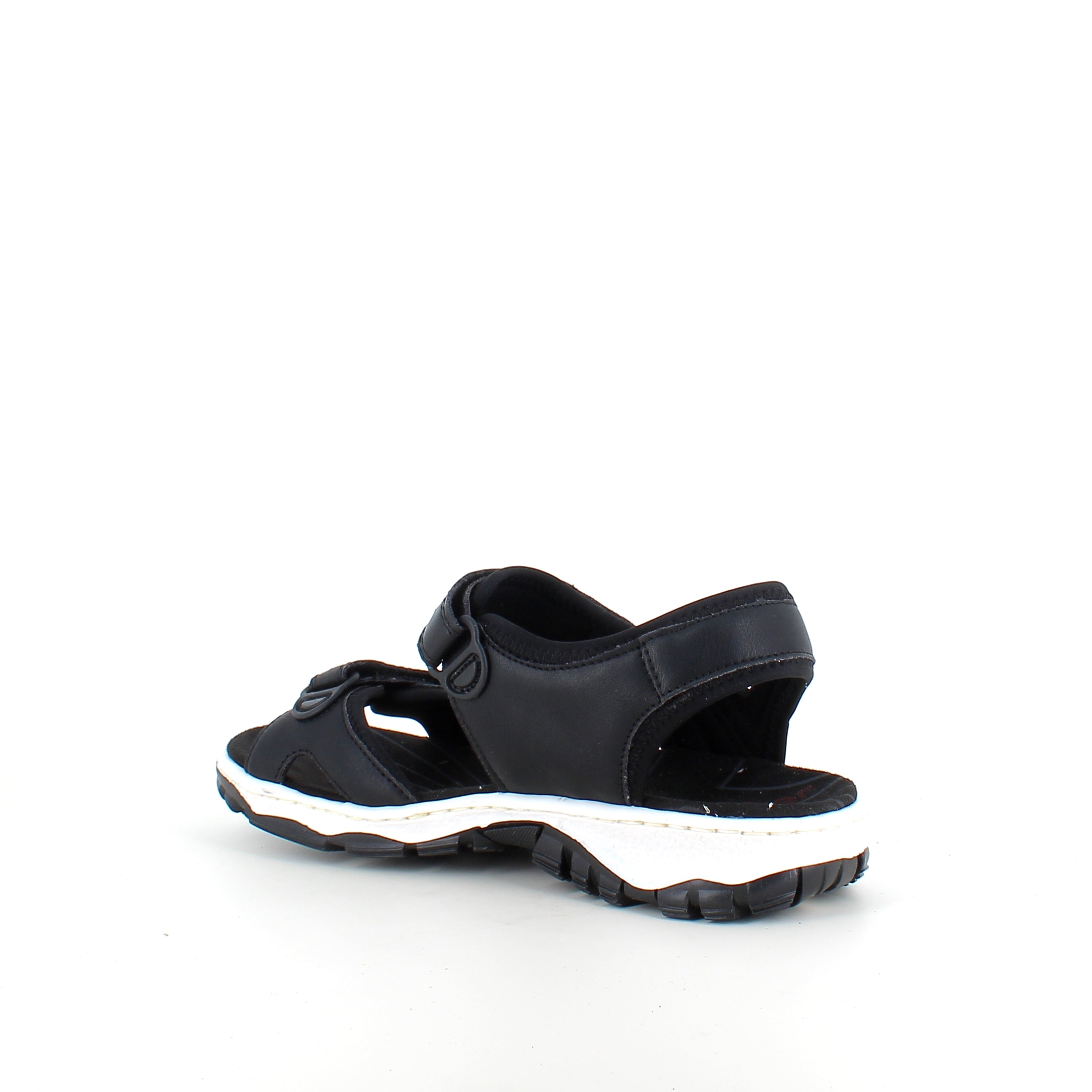 Rieker sandal i svart – stötdämpande sandal med kardborre