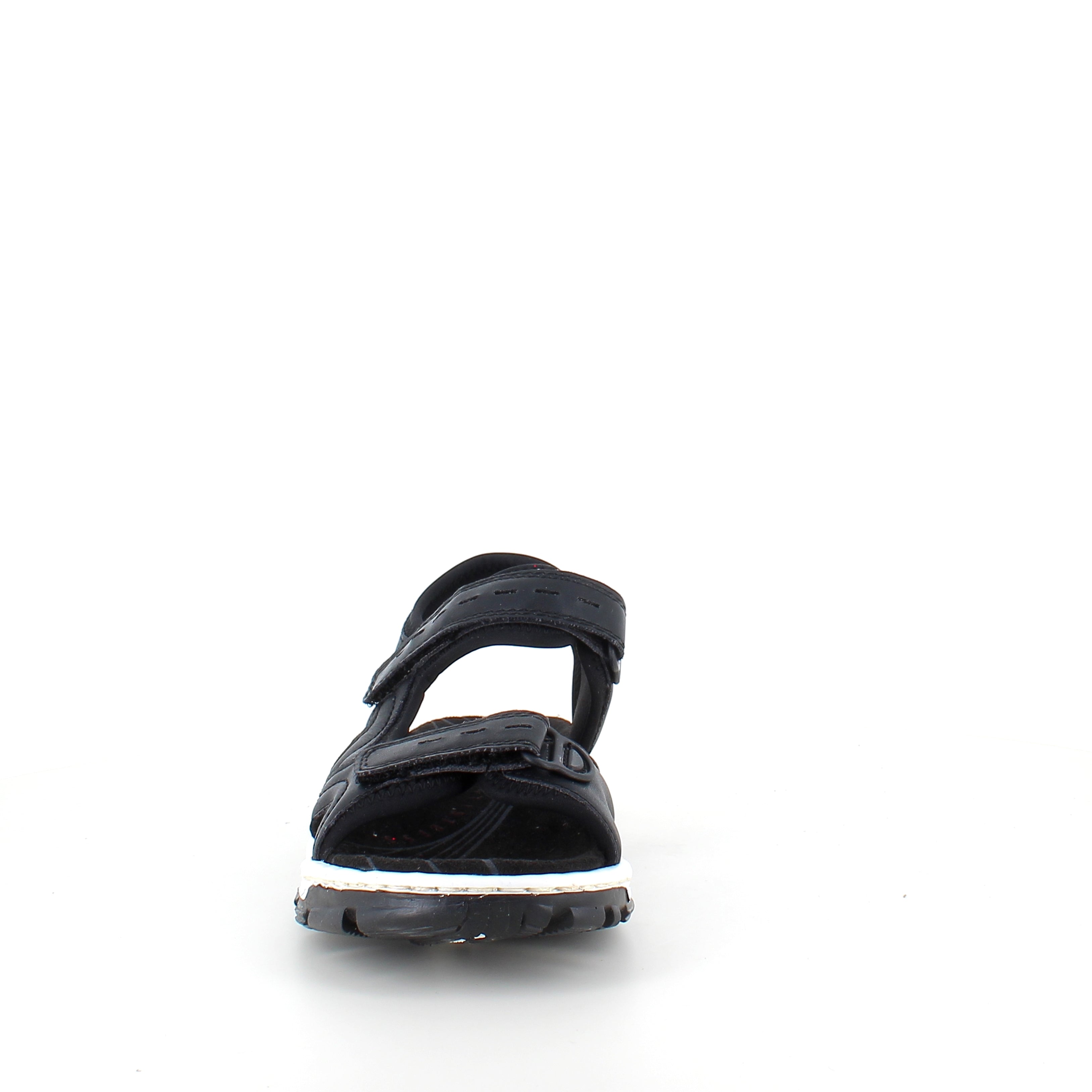 Rieker sandal i svart – stötdämpande sandal med kardborre