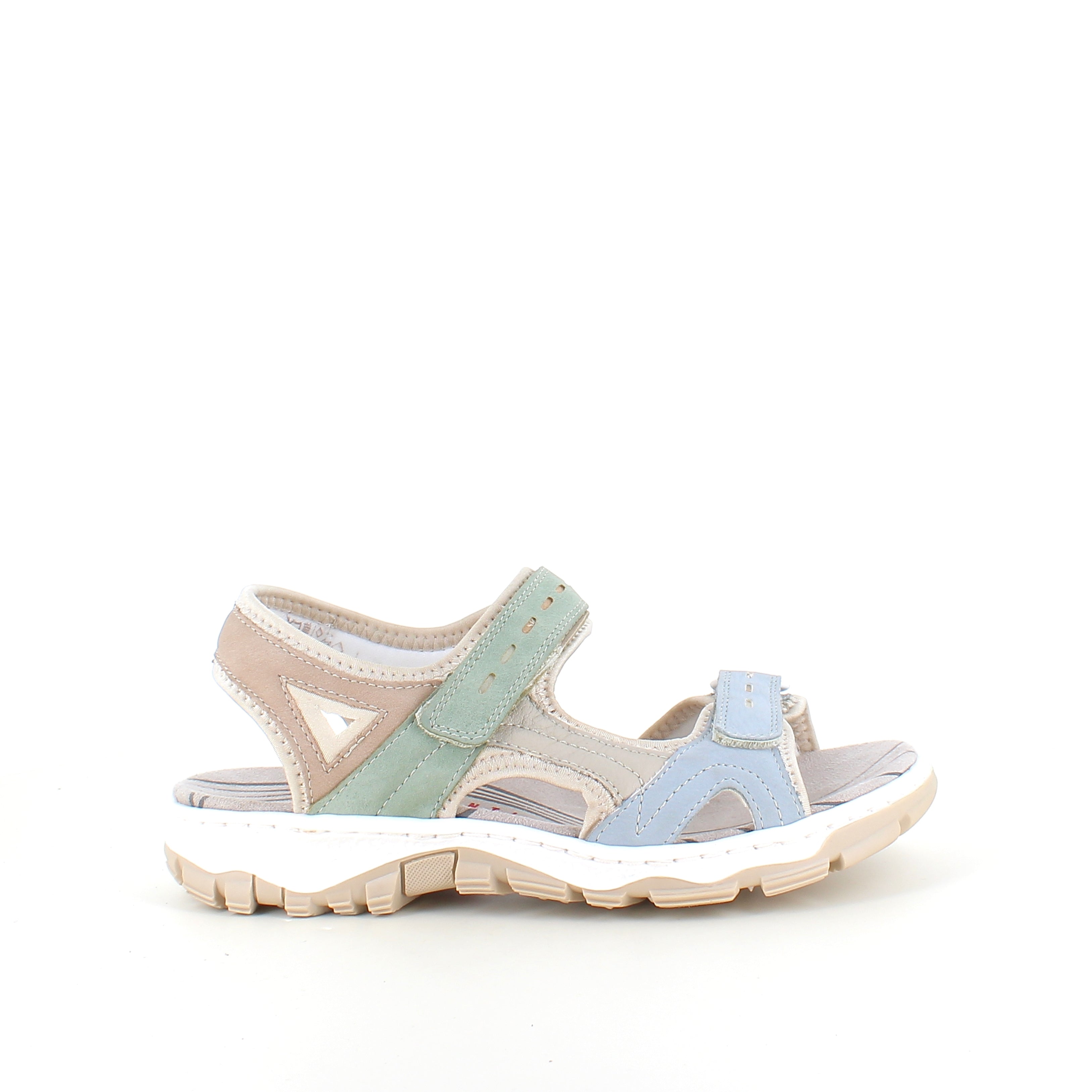 Rieker sandal i multifargad – stötabsorberande sandal med kardborre