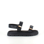 Svart sandal med justerbara remmar och bekväm sula