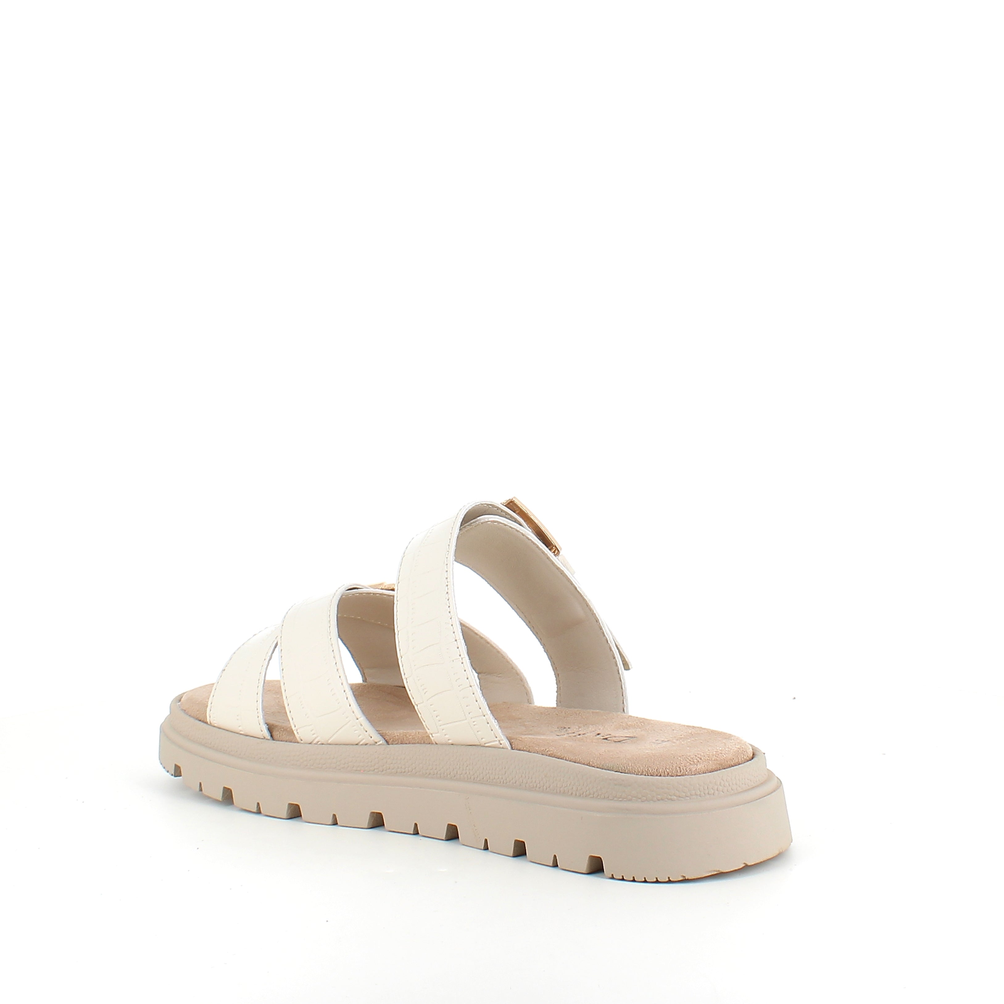 Beige bekväm sandal med justerbara remmar & stabil sula