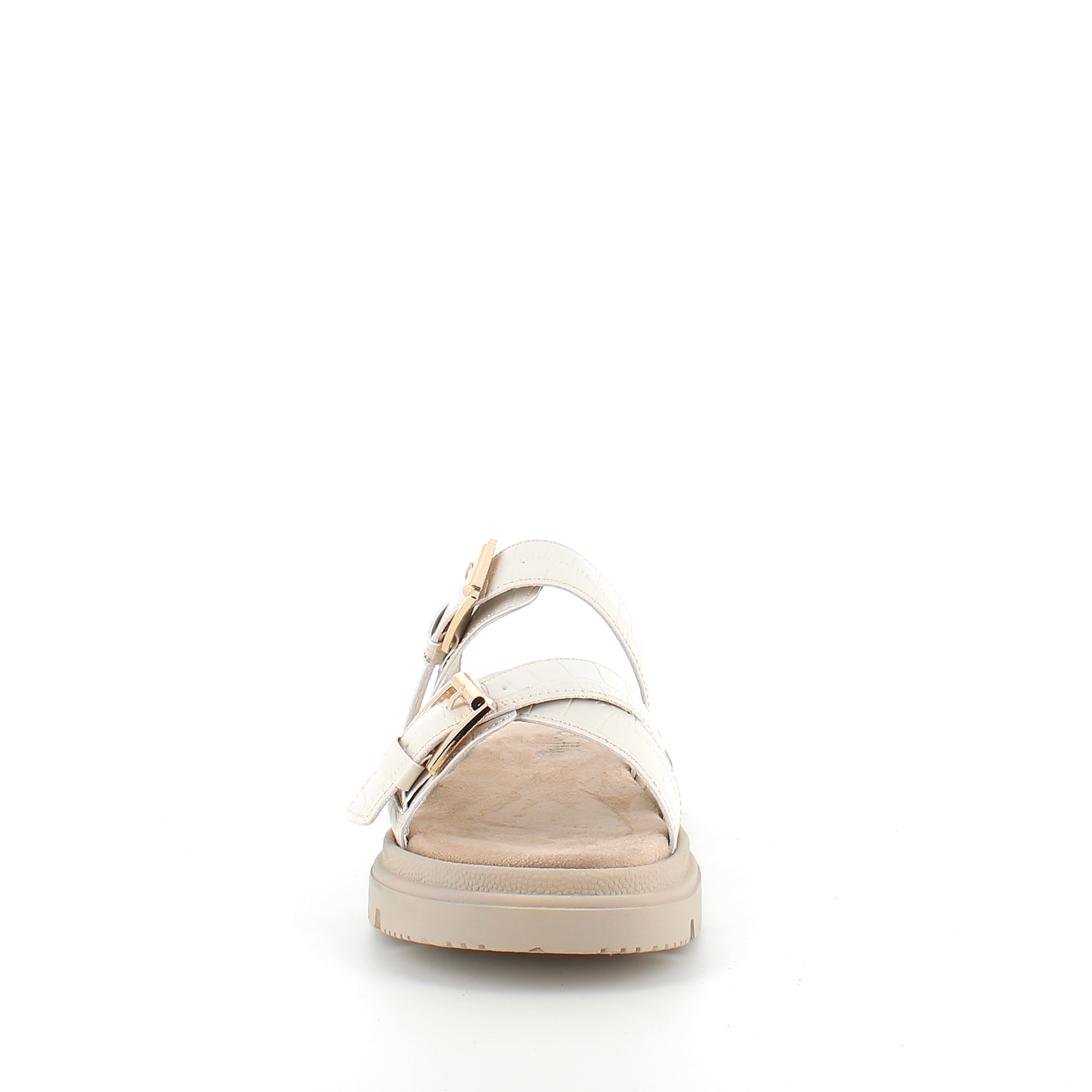 Beige bekväm sandal med justerbara remmar & stabil sula