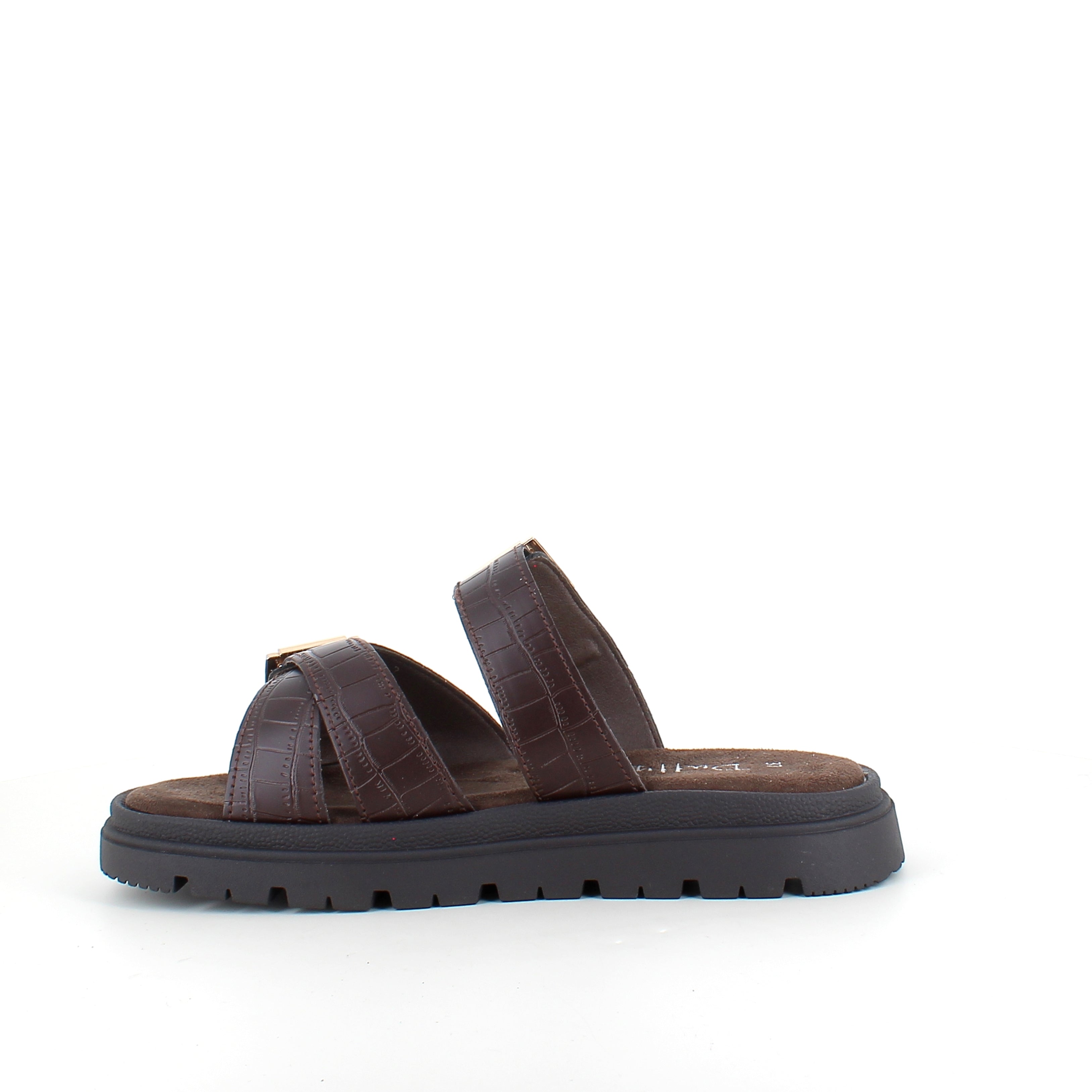 Mörkbrun, bekväm Duffy sandal med justerbara remmar & stabil sula