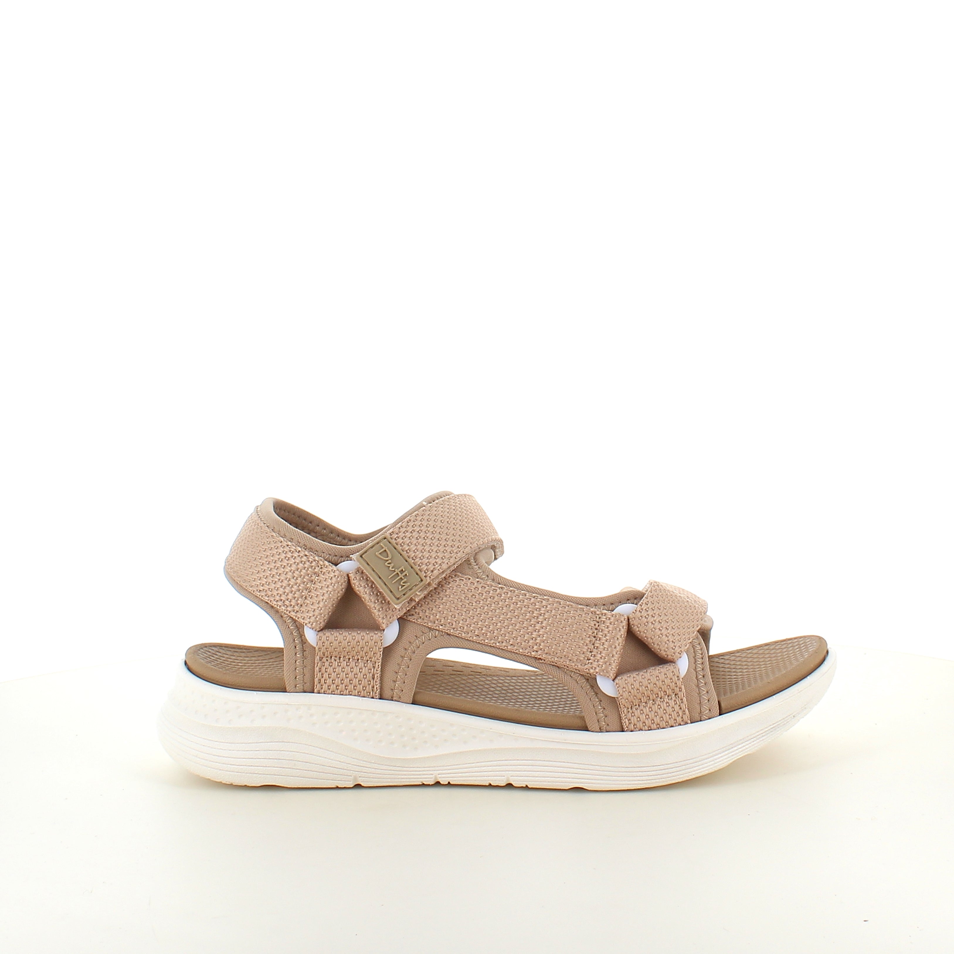 Taupe bekväm sandal med justerbara remmar & lätt stötdämpning
