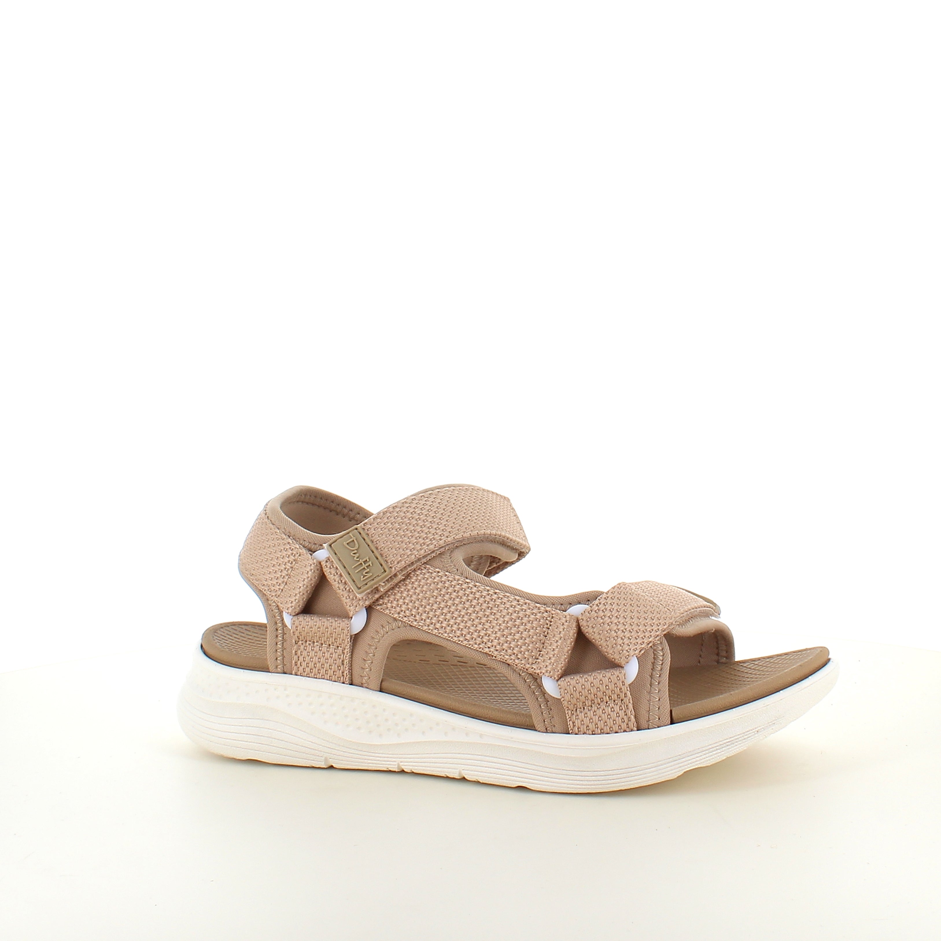 Taupe bekväm sandal med justerbara remmar & lätt stötdämpning