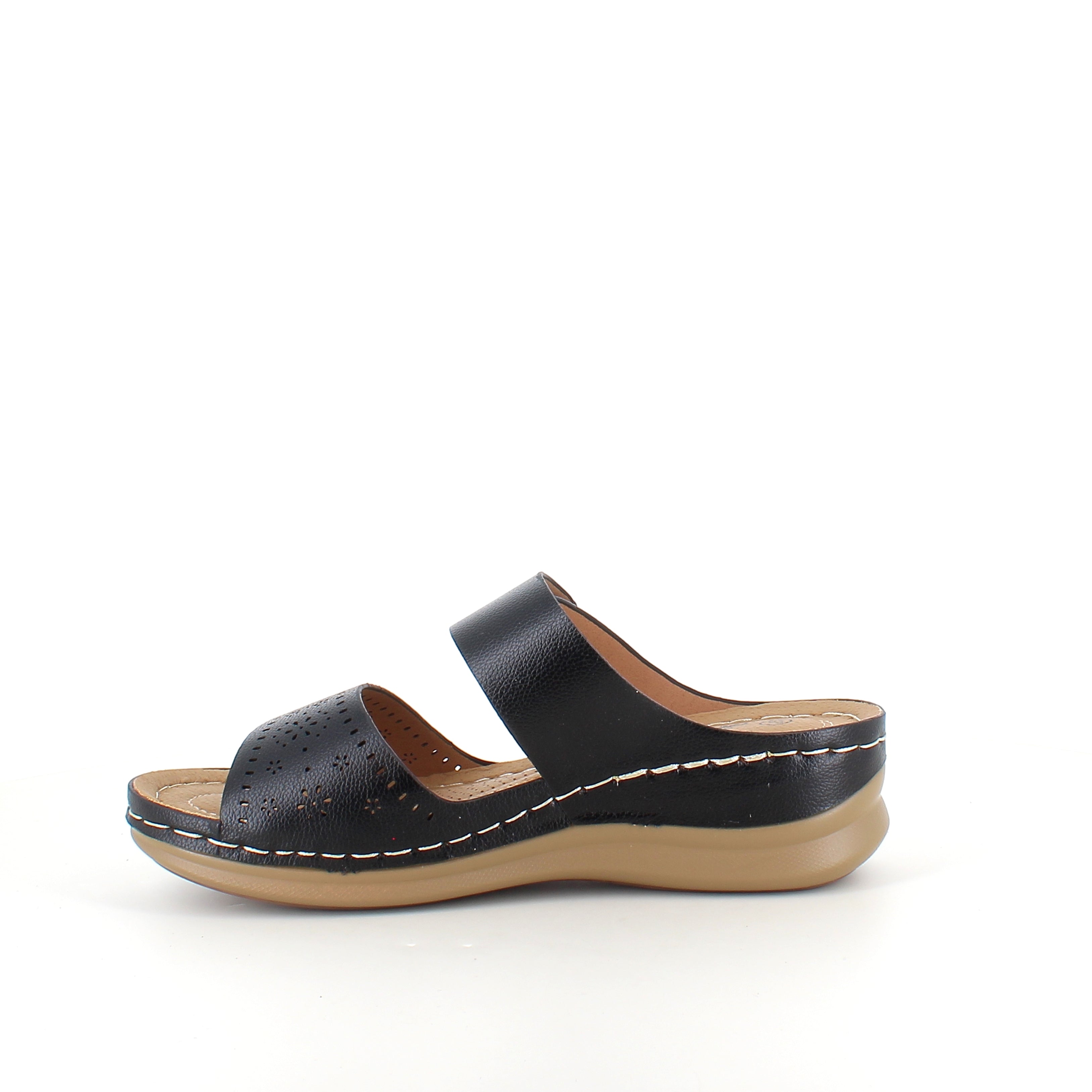 Sandal med kilklack – svart modell