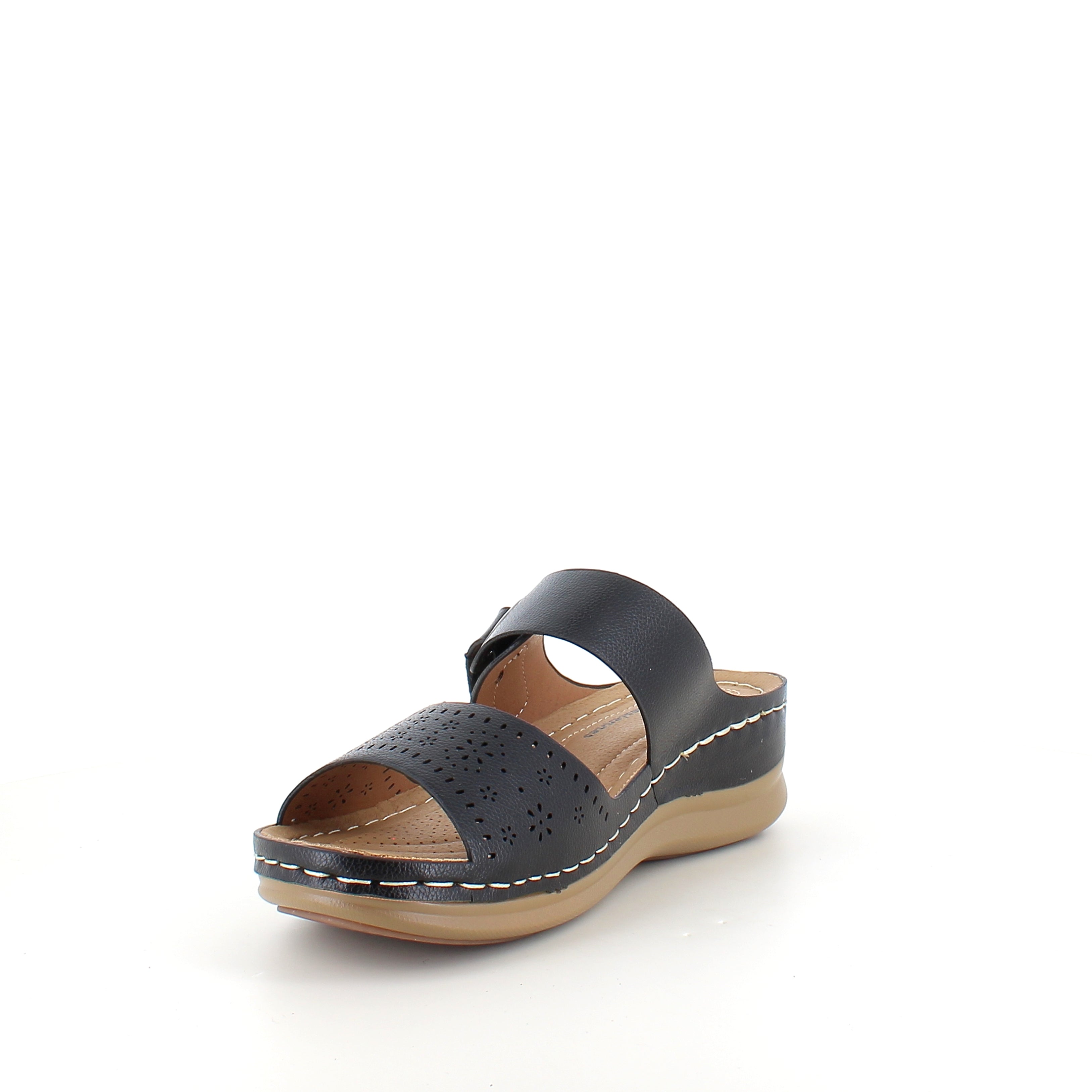 Sandal med kilklack – svart modell