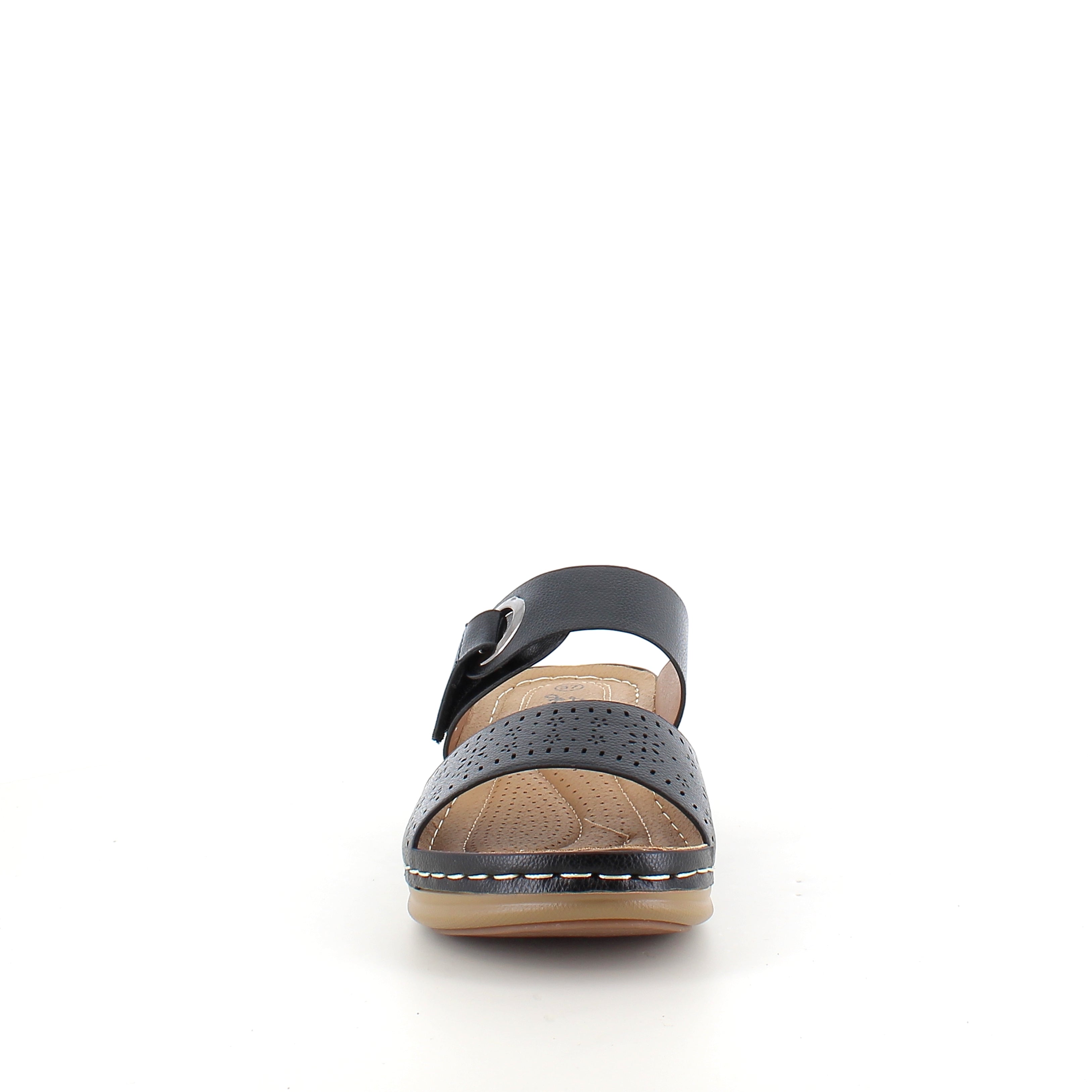 Sandal med kilklack – svart modell