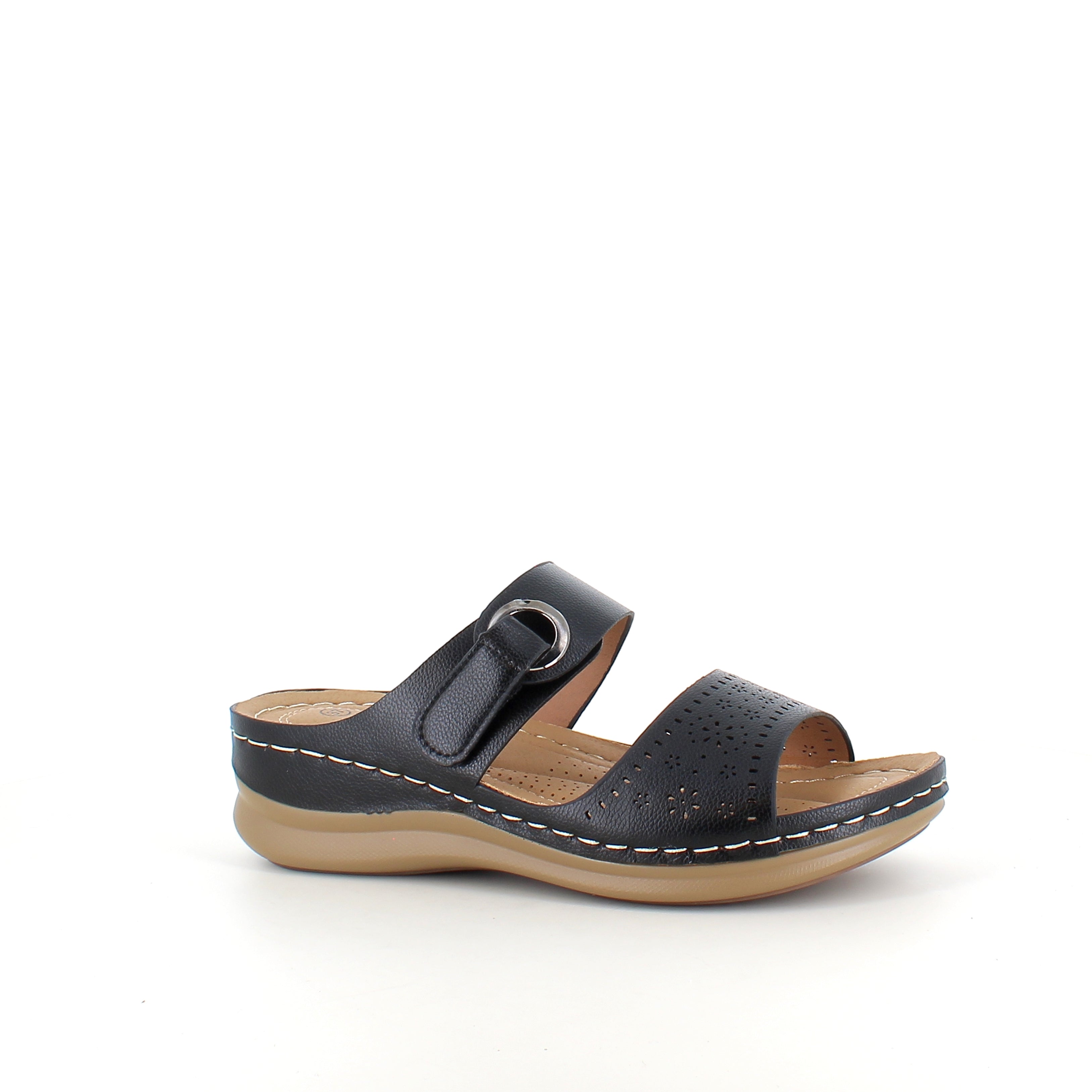 Sandal med kilklack – svart modell