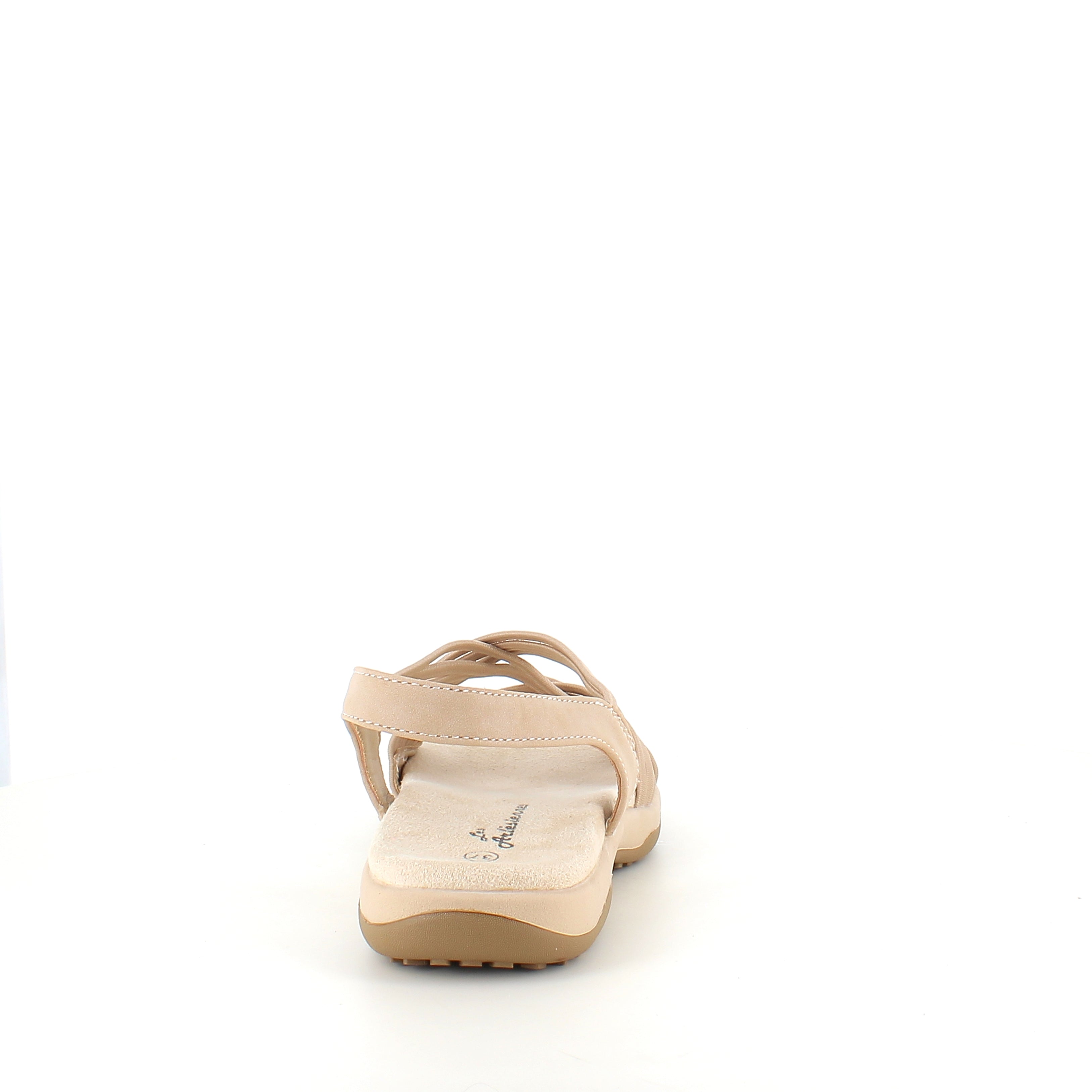 Beige sandal med elastiska remmar – lätt & feminin med mjuk skumsula