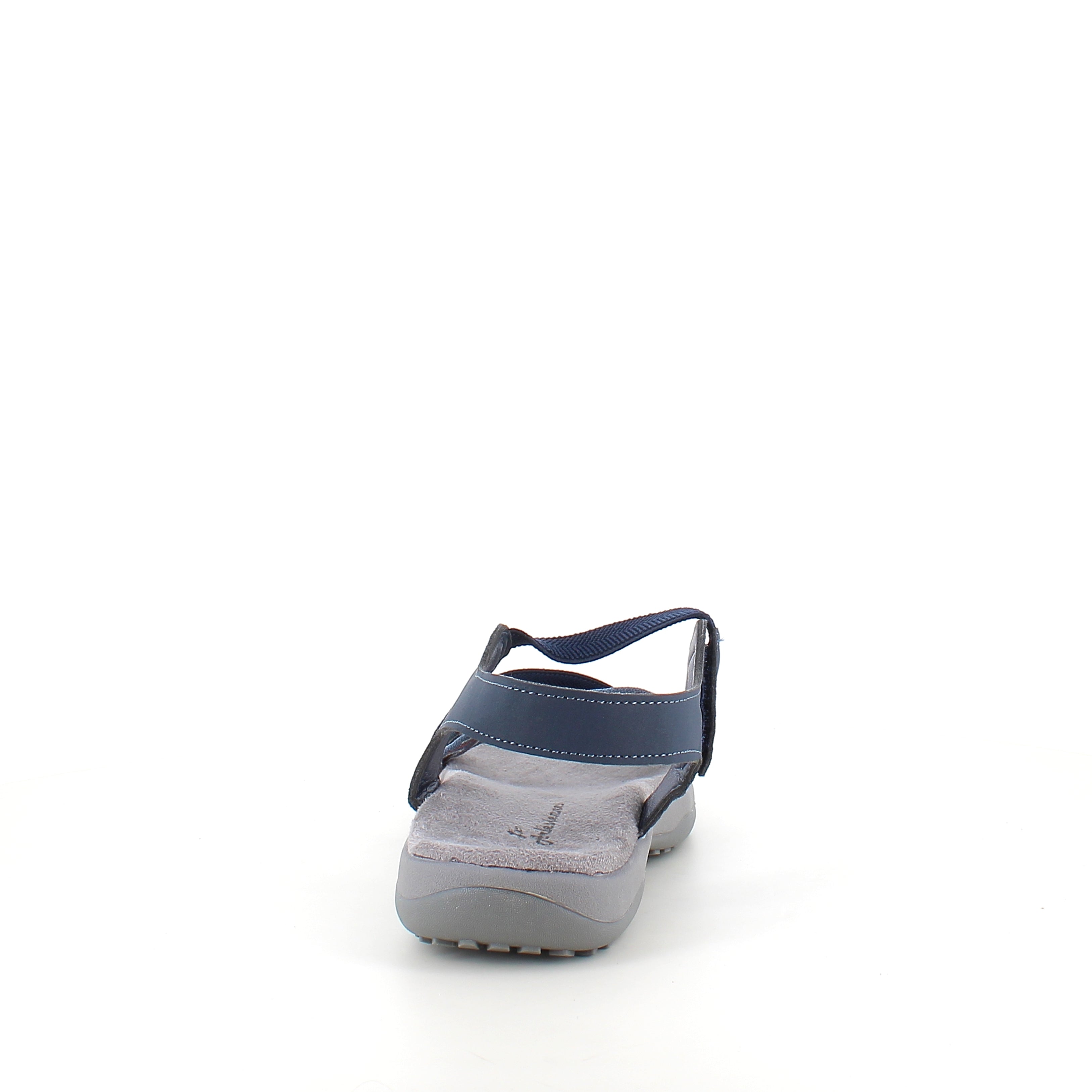Marinblå sandal med elastiska remmar & kardborre – lugn & maritim stil