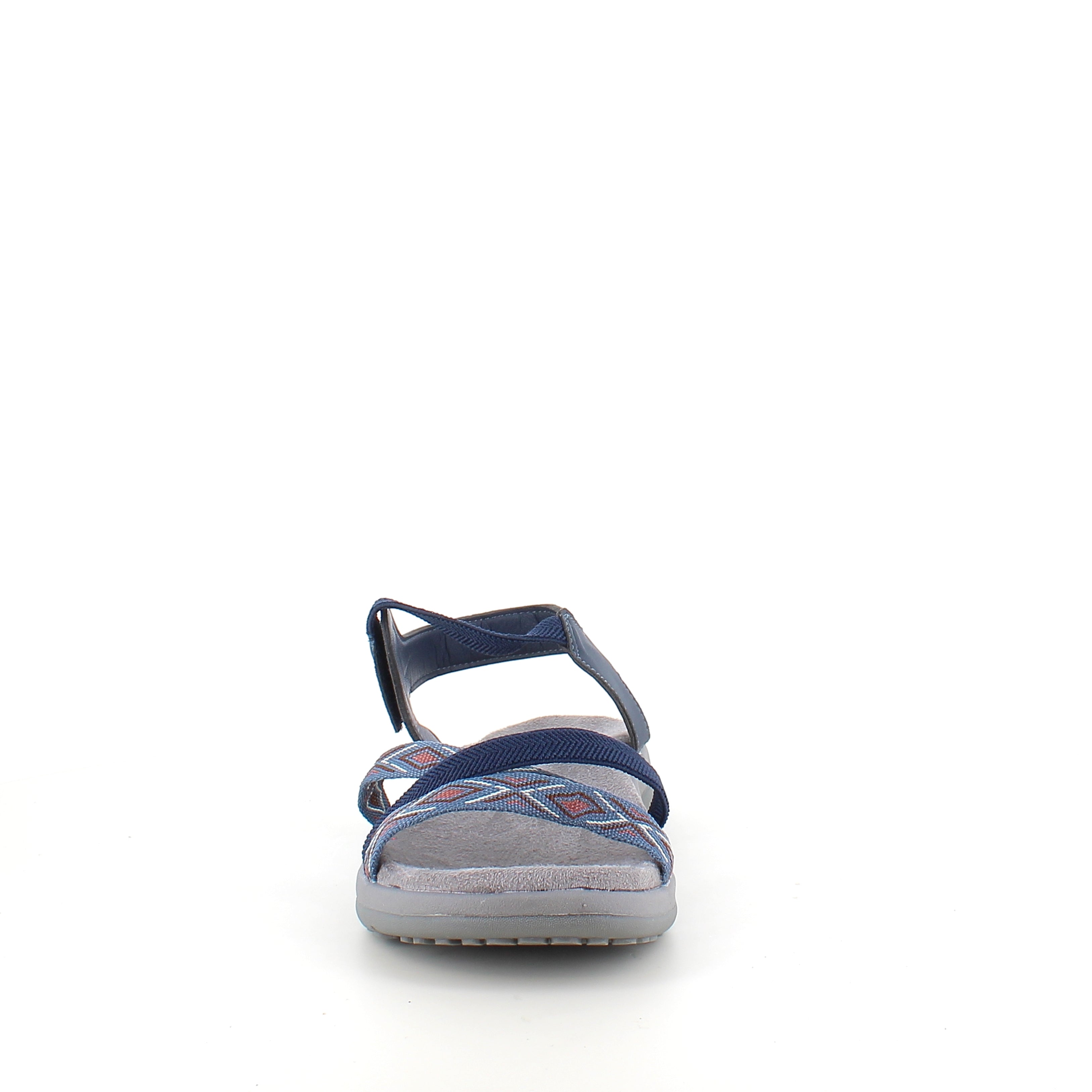 Marinblå sandal med elastiska remmar & kardborre – lugn & maritim stil