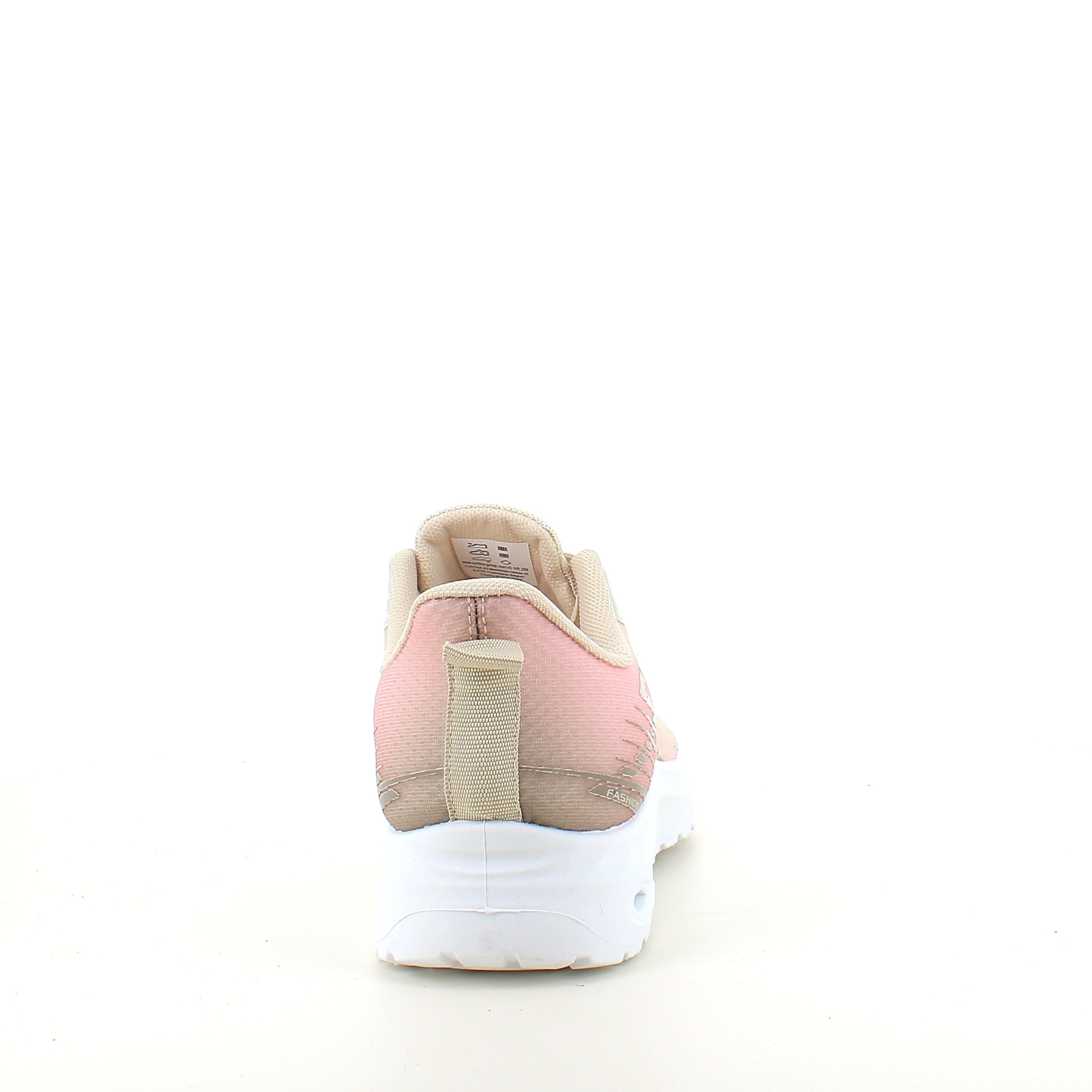 Beige lättvikts-sneakers i mesh med stötdämpande sula