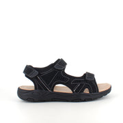 Herrsandal med 3 kardborreband – svart sandal med god bredd