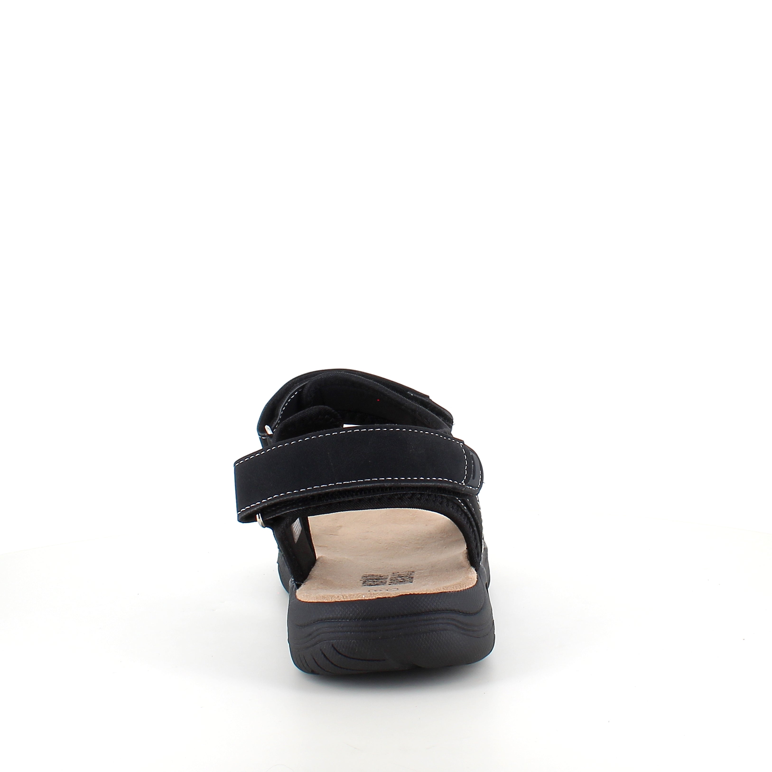 Herrsandal med 3 kardborreband – svart sandal med god bredd