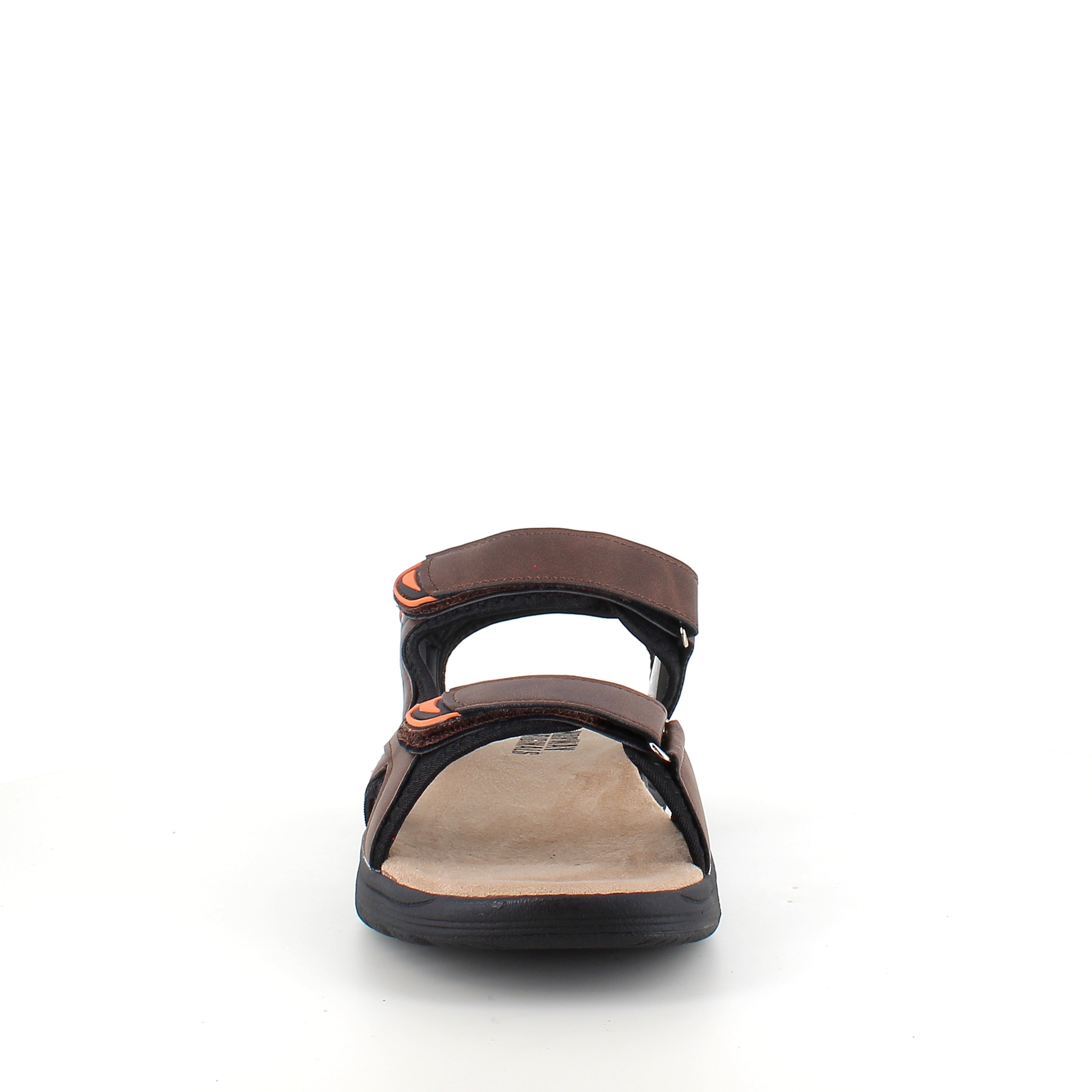 Herrsandal med 3 kardborreremmar – brun sandal med god bredd