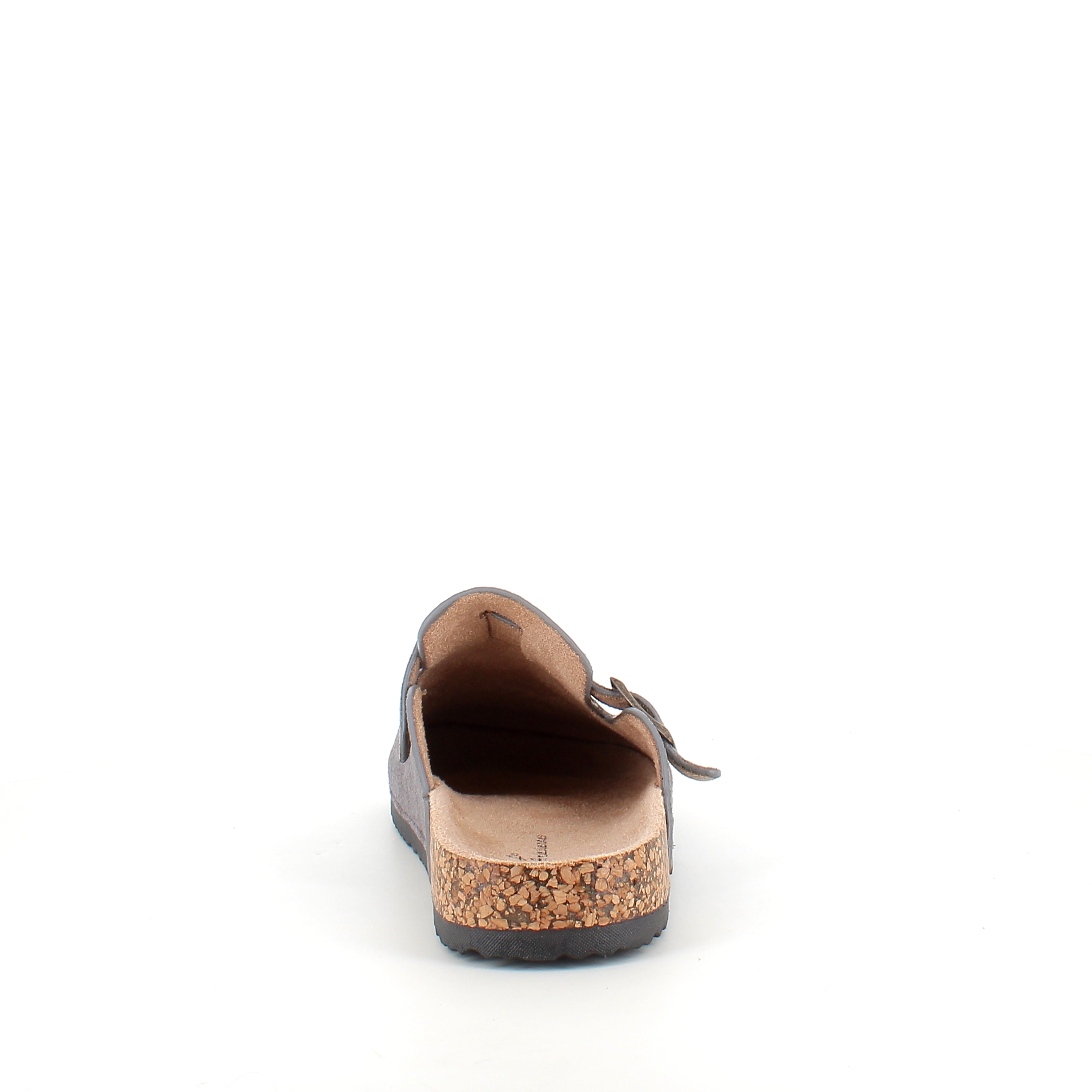 Grå slip-on sandal i textil – enkel och stilren modell