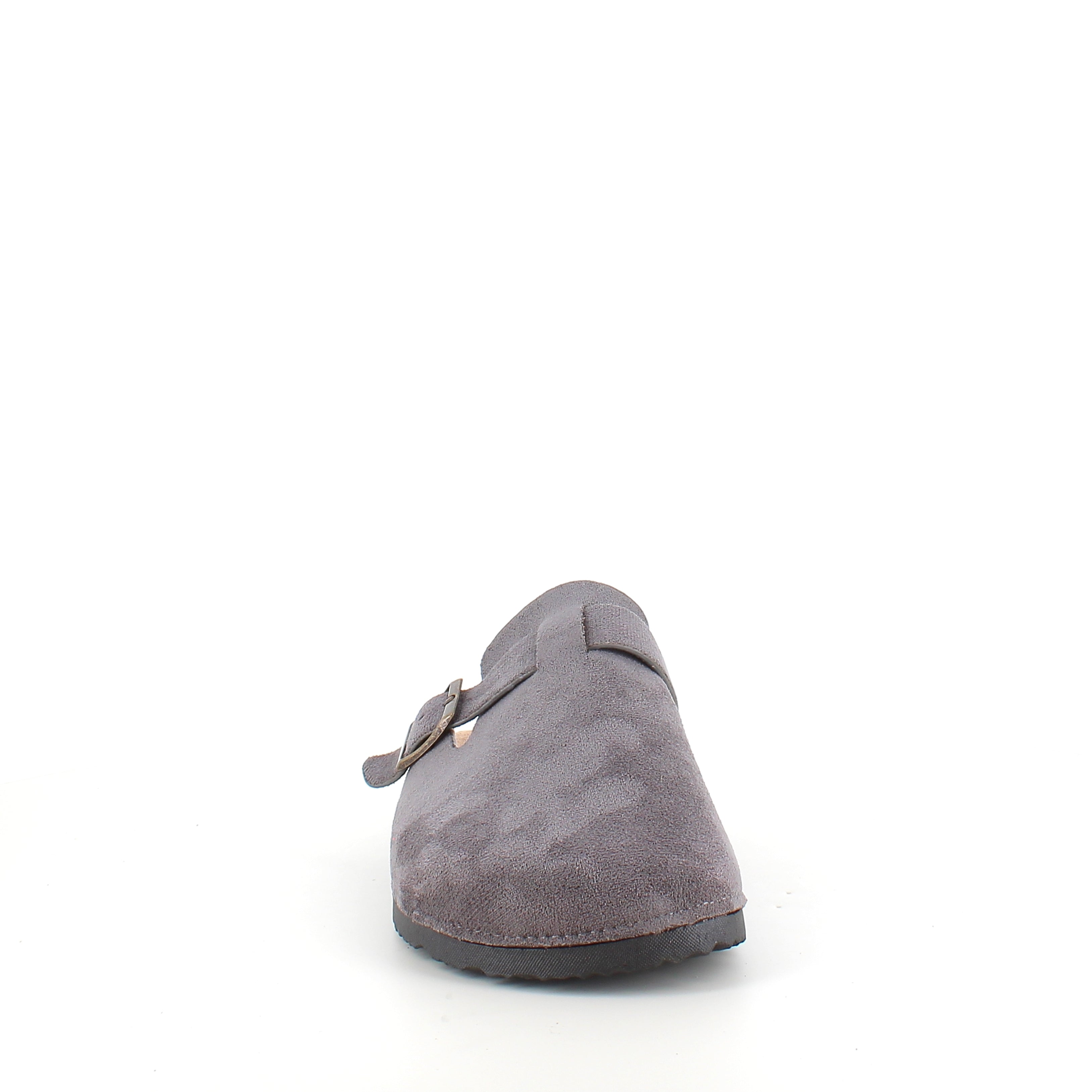 Grå slip-on sandal i textil – enkel och stilren modell