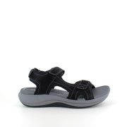 Clarks Cloudsteppers sandal i svart – mjuk komfort & stötdämpning hela dagen