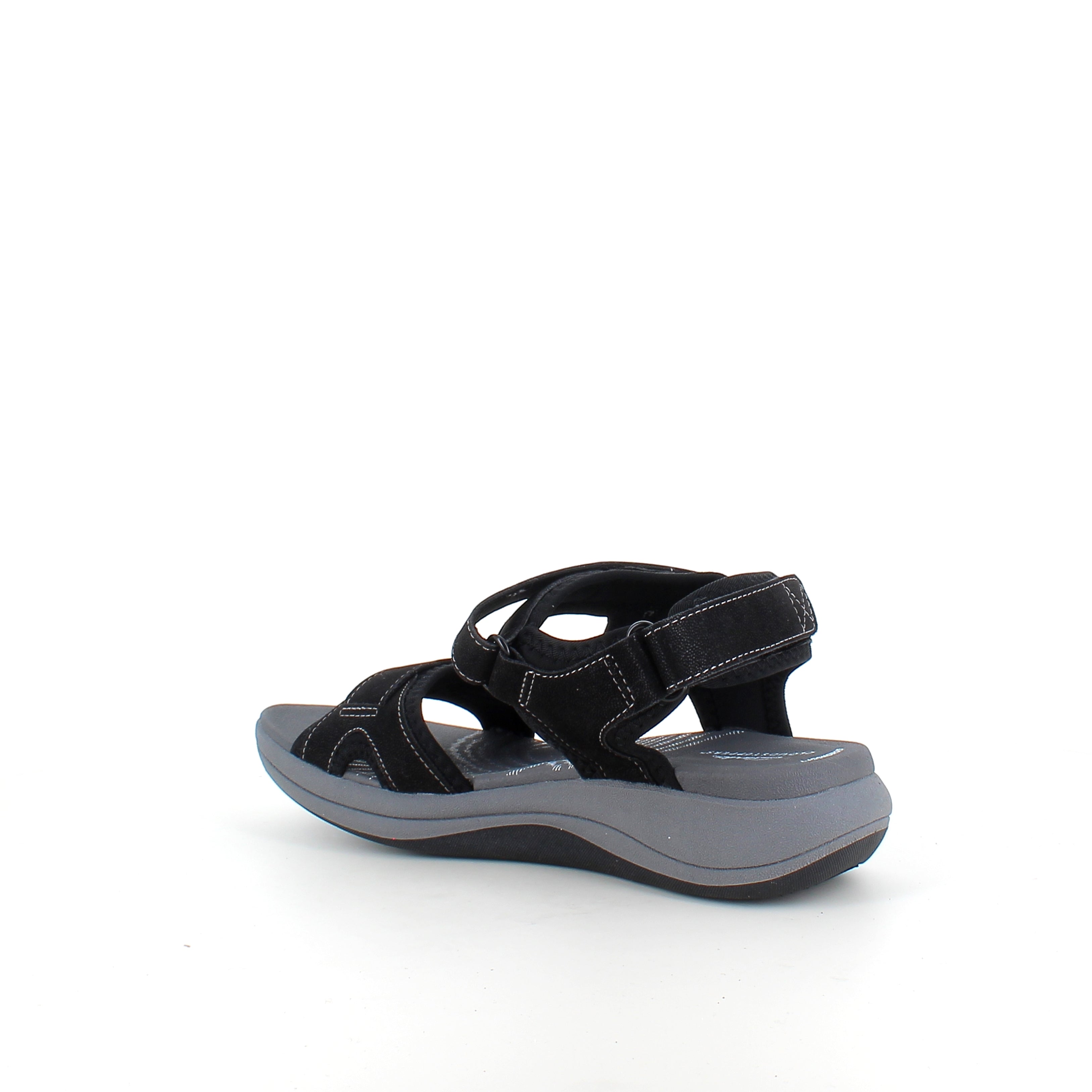 Clarks Cloudsteppers sandal i svart – mjuk komfort & stötdämpning hela dagen