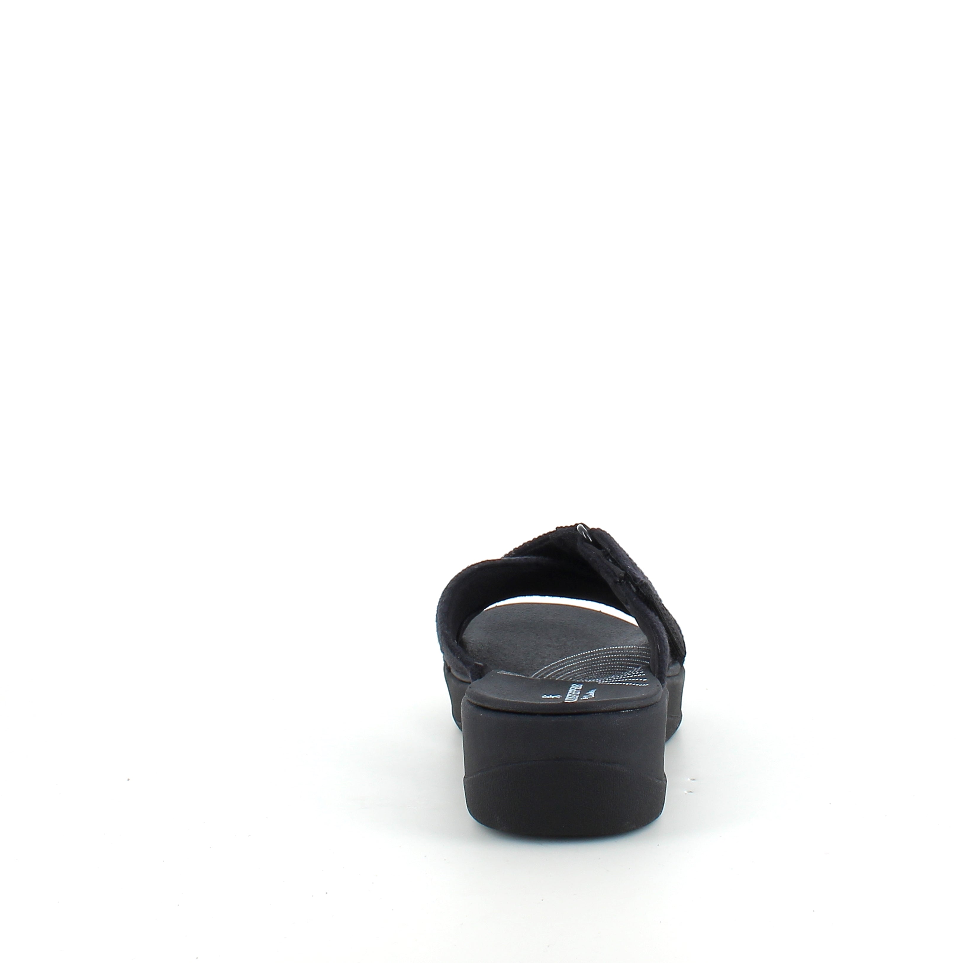 Clarks Wave D slip-on sandal i svart – mjuk komfort & stabilt stöd