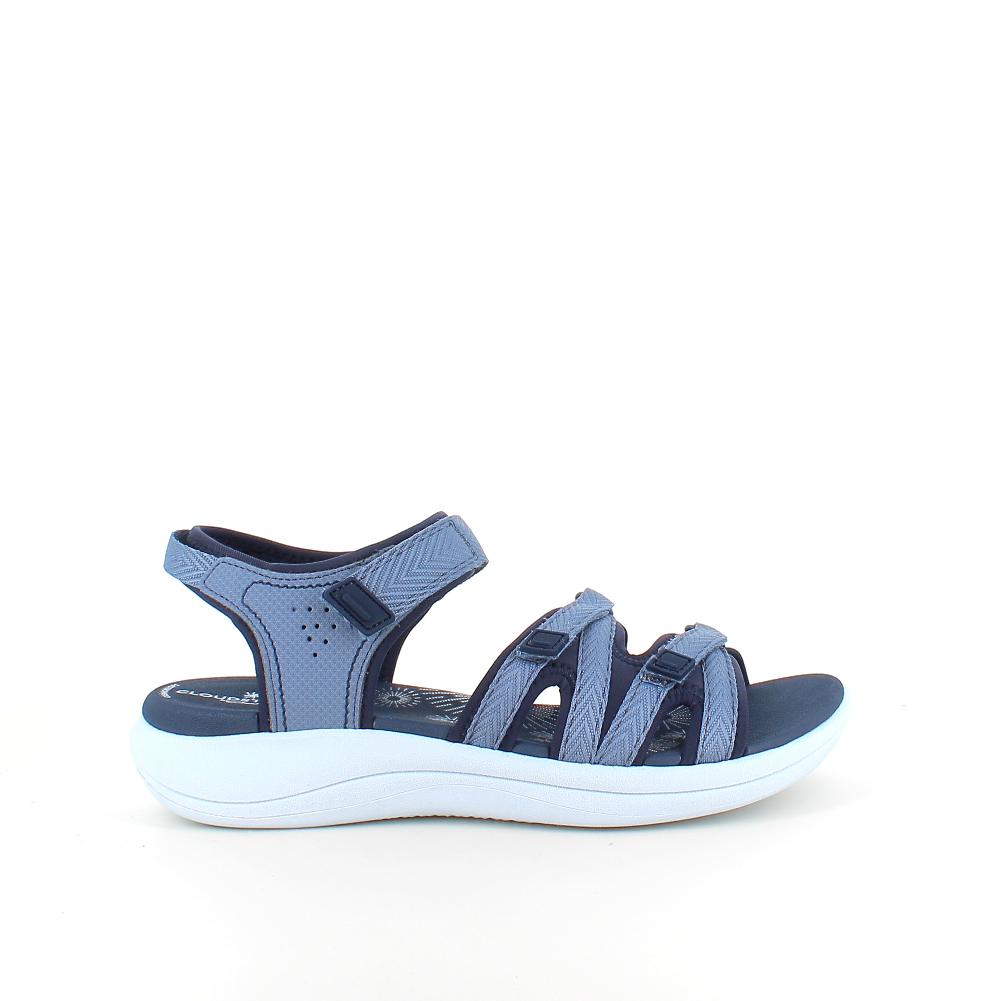 Clarks Cloudsteppers sandal i navy – lätt & stötabsorberande komfort för långa dagar