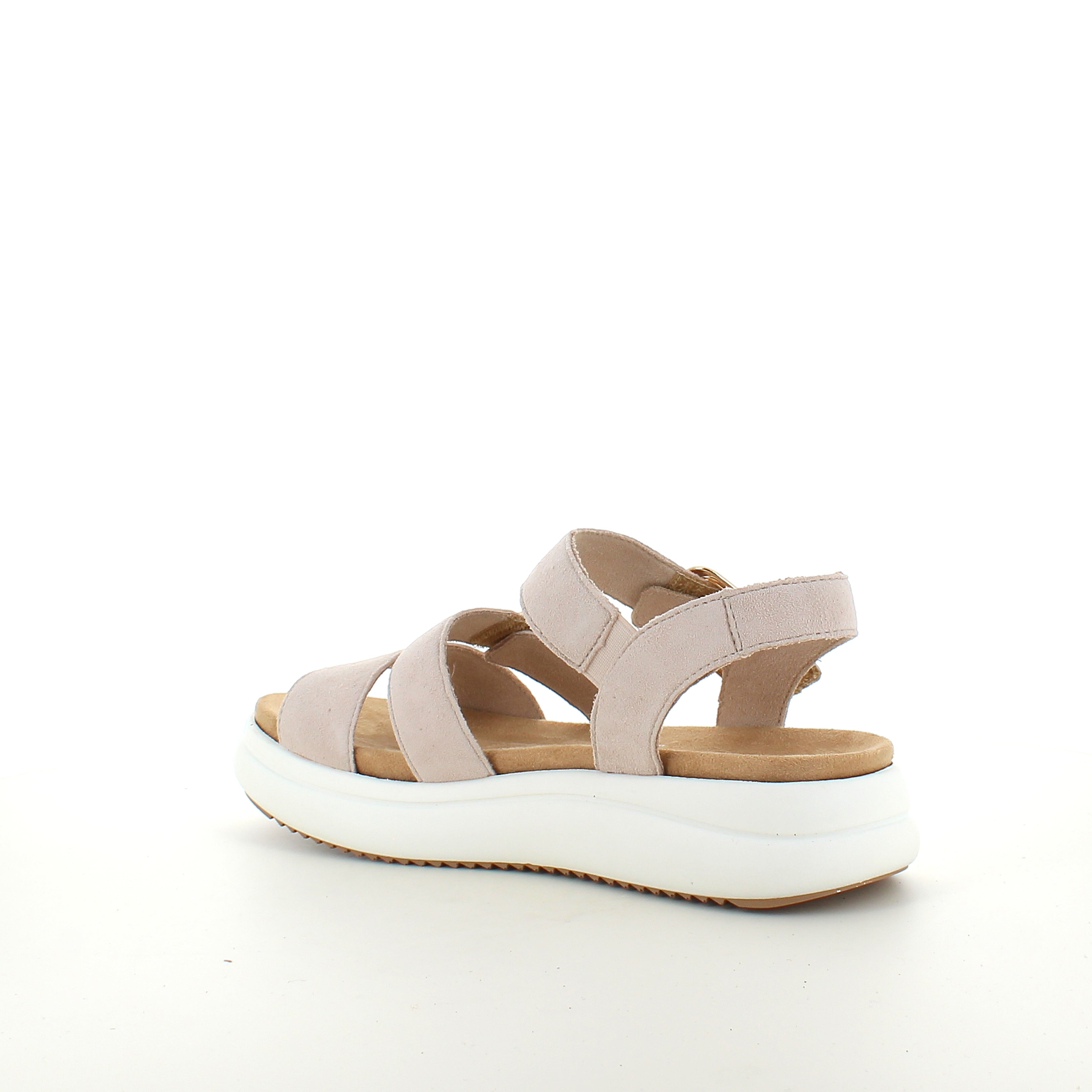 Remonte sandal i beige med vit sula – komfort och flexibilitet upp till storlek 45