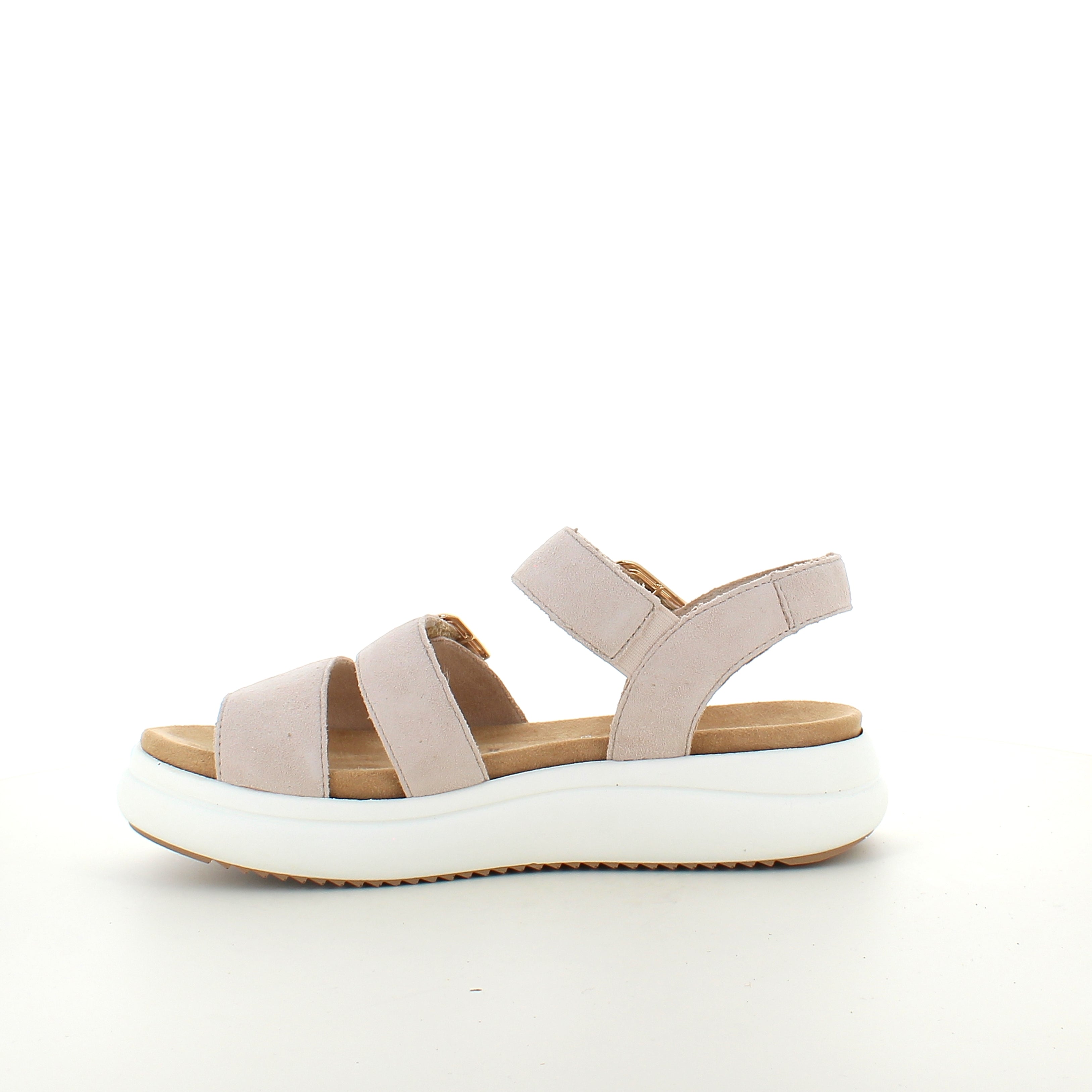 Remonte sandal i beige med vit sula – komfort och flexibilitet upp till storlek 45