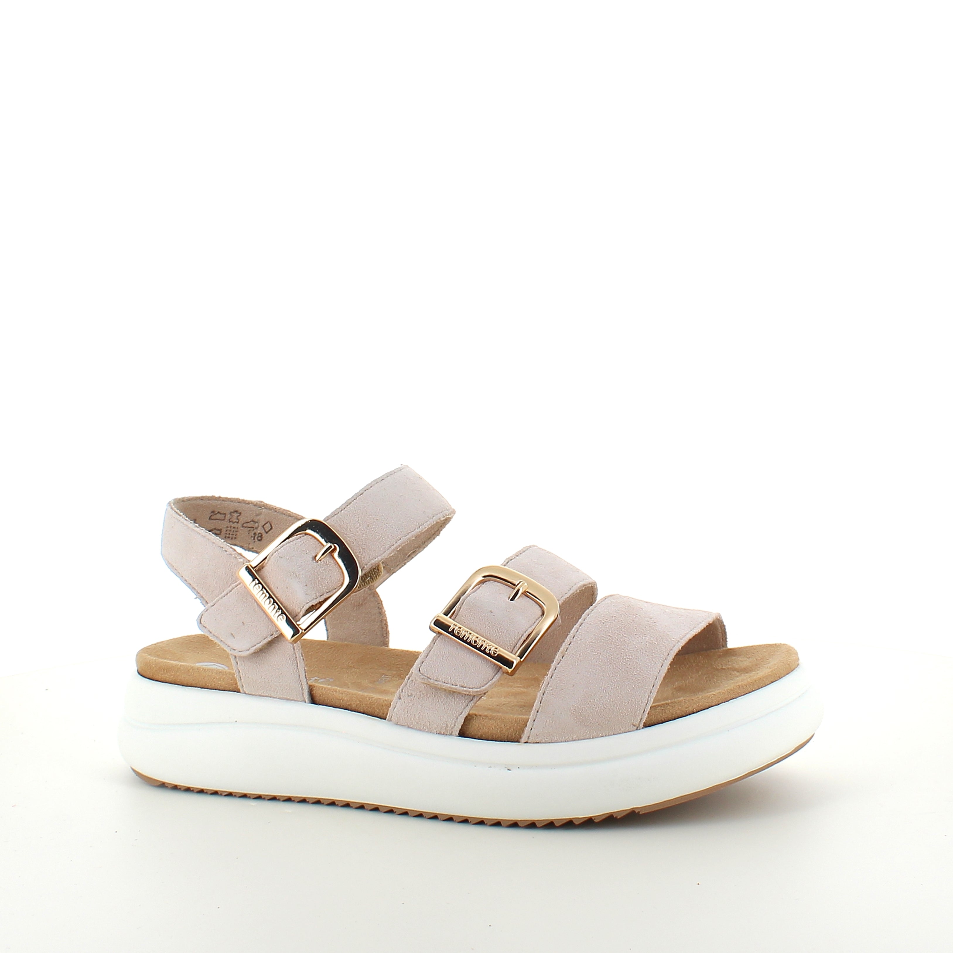 Remonte sandal i beige med vit sula – komfort och flexibilitet upp till storlek 45