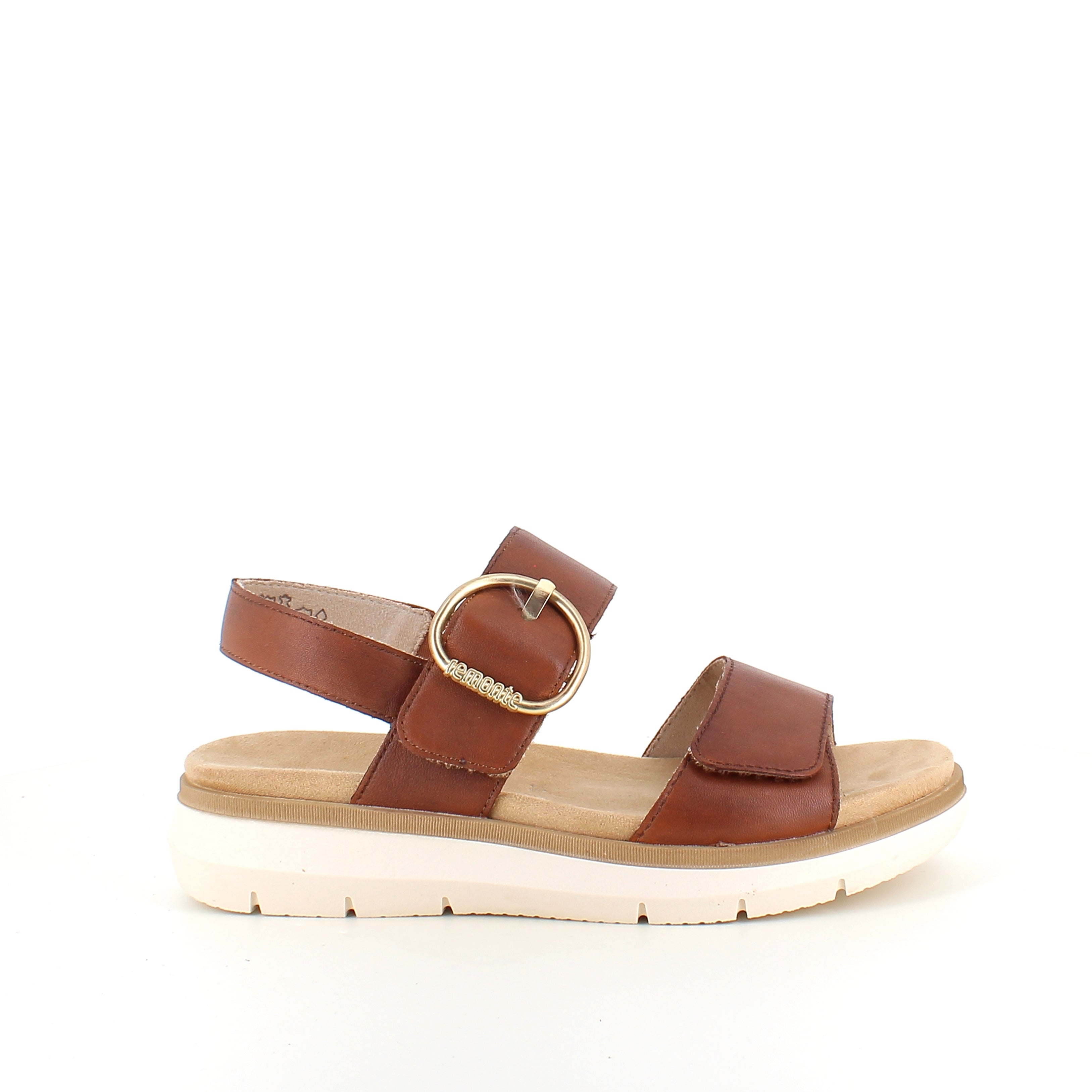 Remonte sandal i brunt för dam – elegant komfort med Soft-sula och justerbar passform