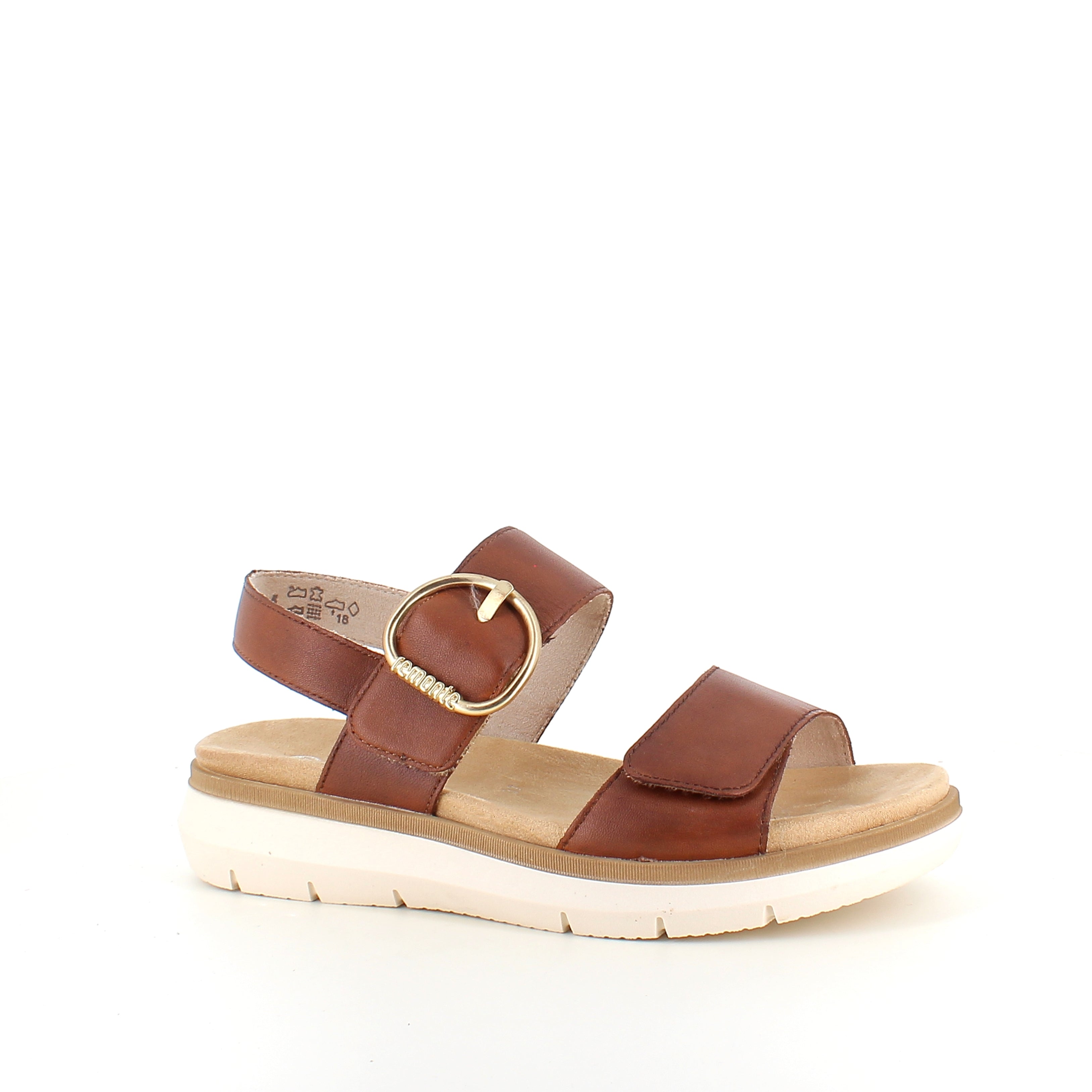 Remonte sandal i brunt för dam – elegant komfort med Soft-sula och justerbar passform