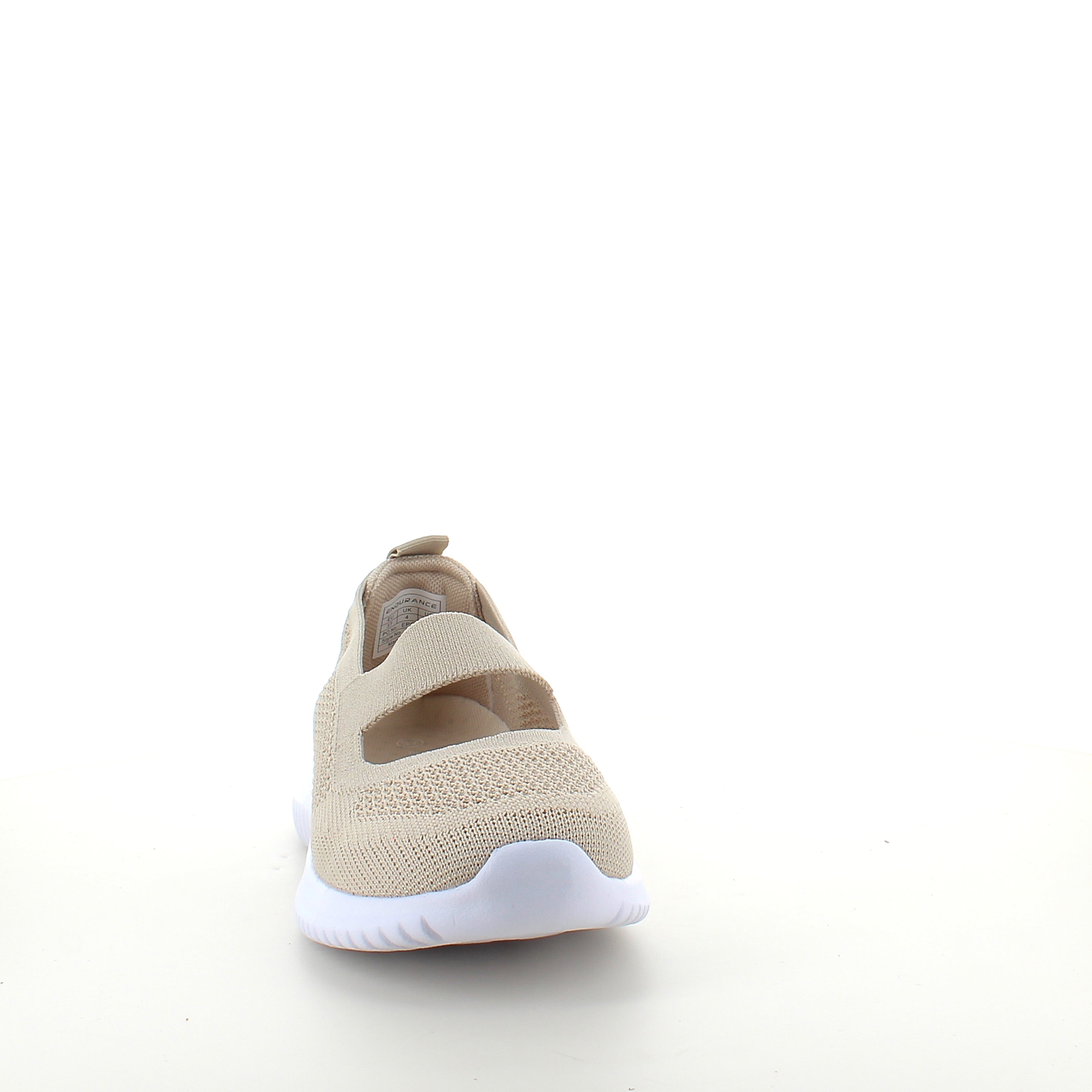 Beige slip-on-ballerina från Endurance med stötdämpning och flexibel komfort