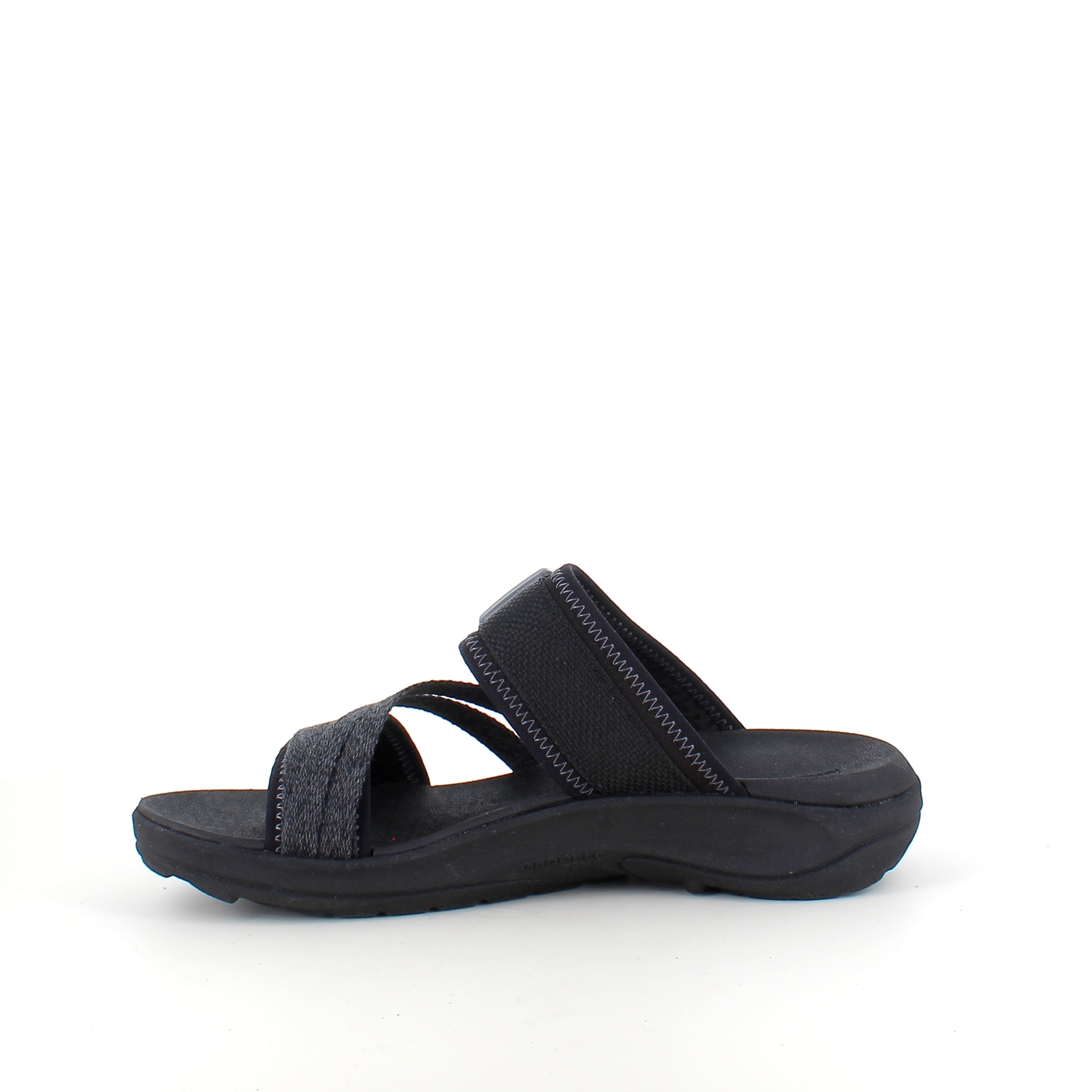 Svart, lätt och stötdämpande sandal för vardag och arbete