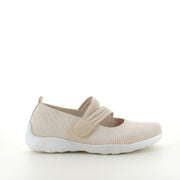 Beige Remonte ballerina med velcrorem – lätt och stötdämpande upp till storlek 45